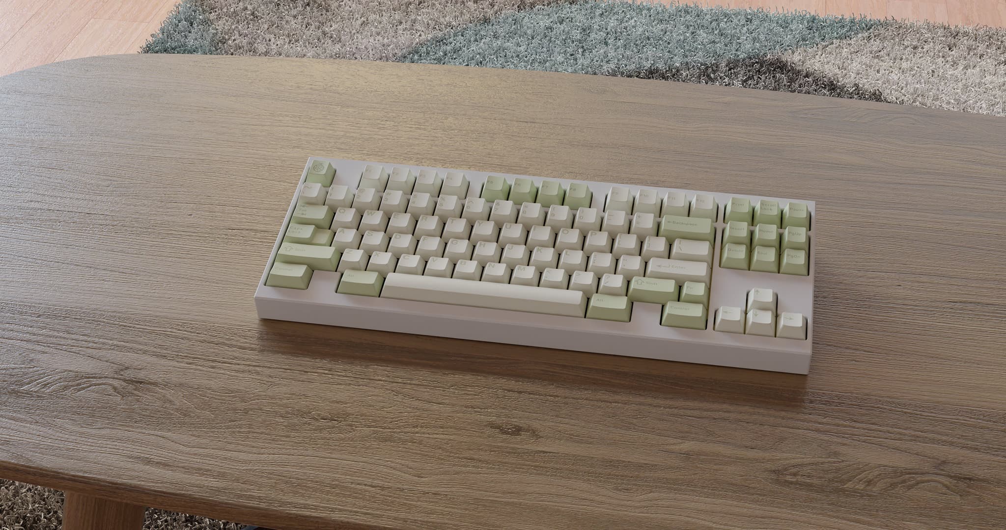 GMK CYL Melon Cream - added desk mats, new renders image 9
