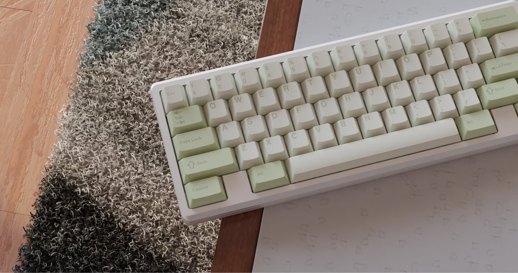 GMK CYL Melon Cream - added desk mats, new renders image 7