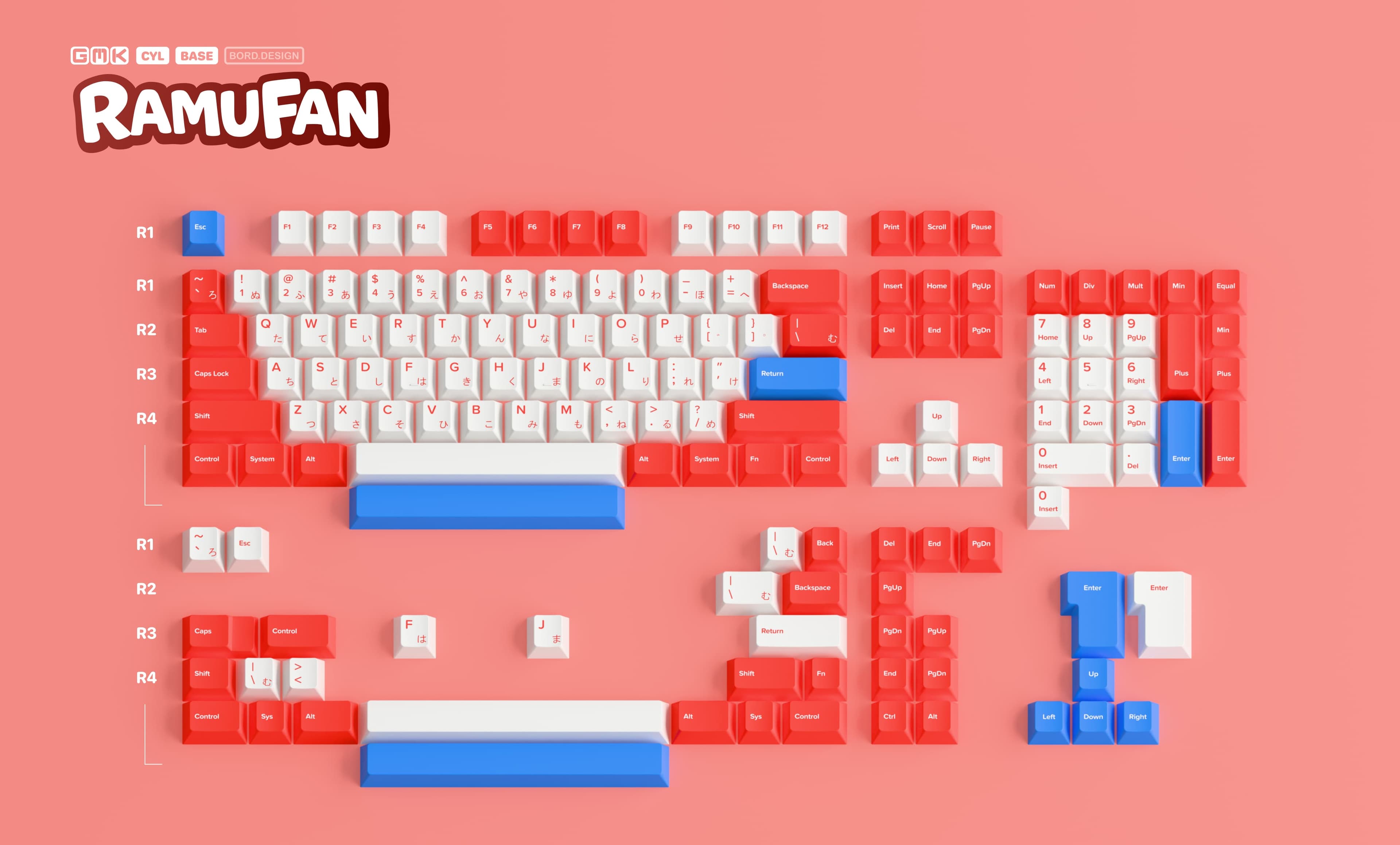 GMK CYL Ramu Fan - updated kitting, new IC form image 6