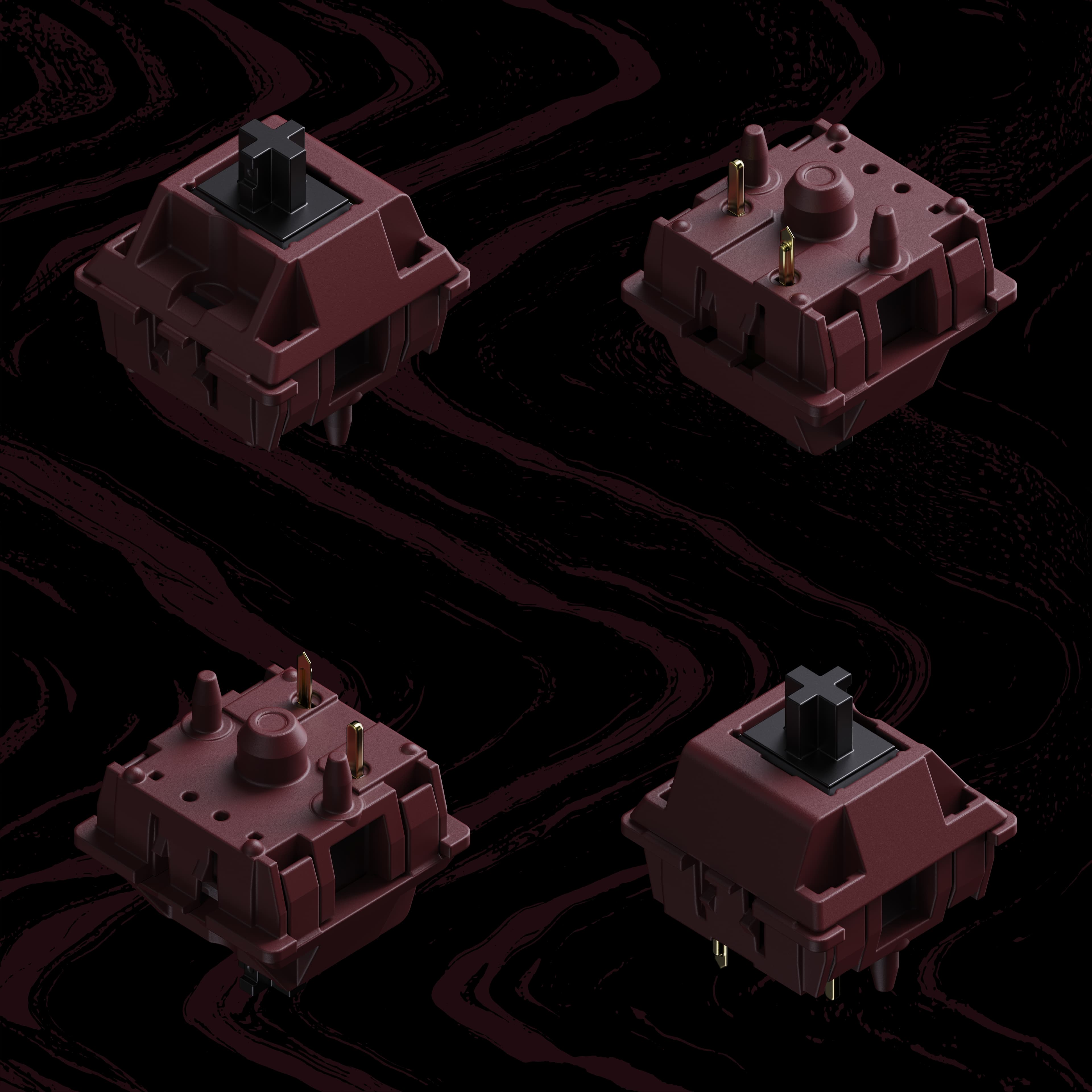 Oxblood Tactile Switches | Preinstalled TX Springs image 2