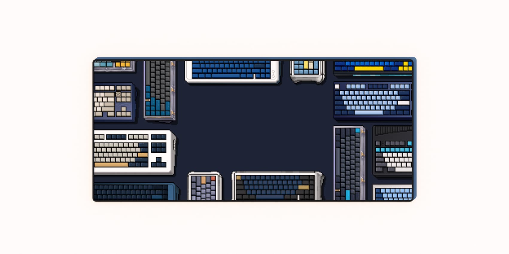 Keeb pixelart deskmat (MIX/BLUE/GREEN) image 2