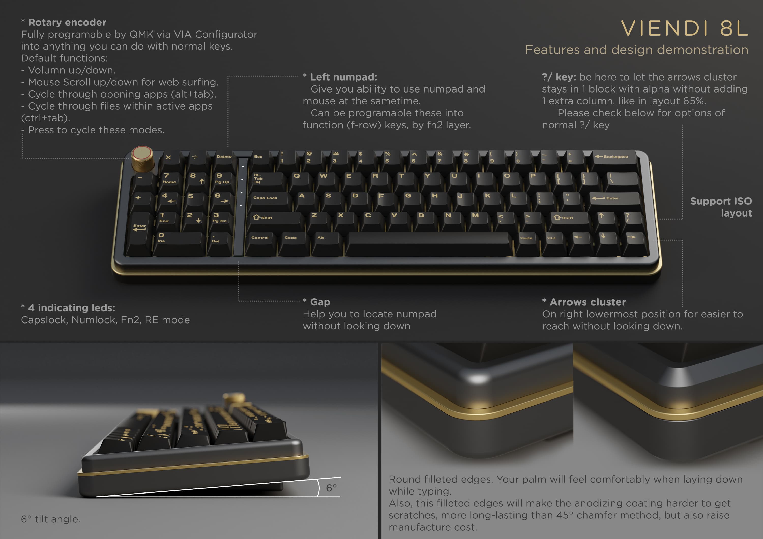 VIENDI 8L - Elegant. Southpaw 60. Knob | GB lives until Nov 14 2021 image 4