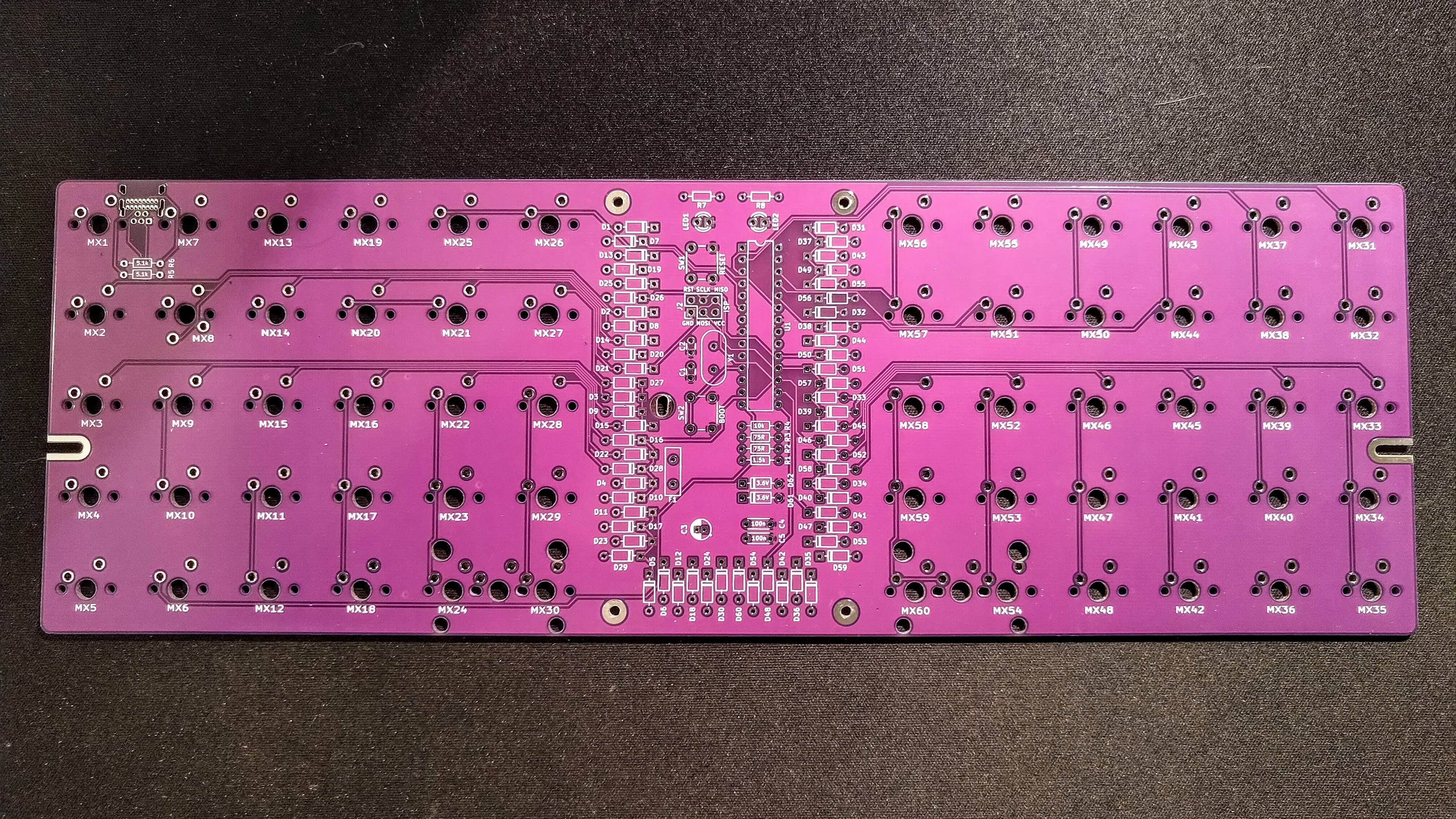 Lumberjack PCB Kit R2 - Ortholinear through-hole aesthetic 60% PCB image 3