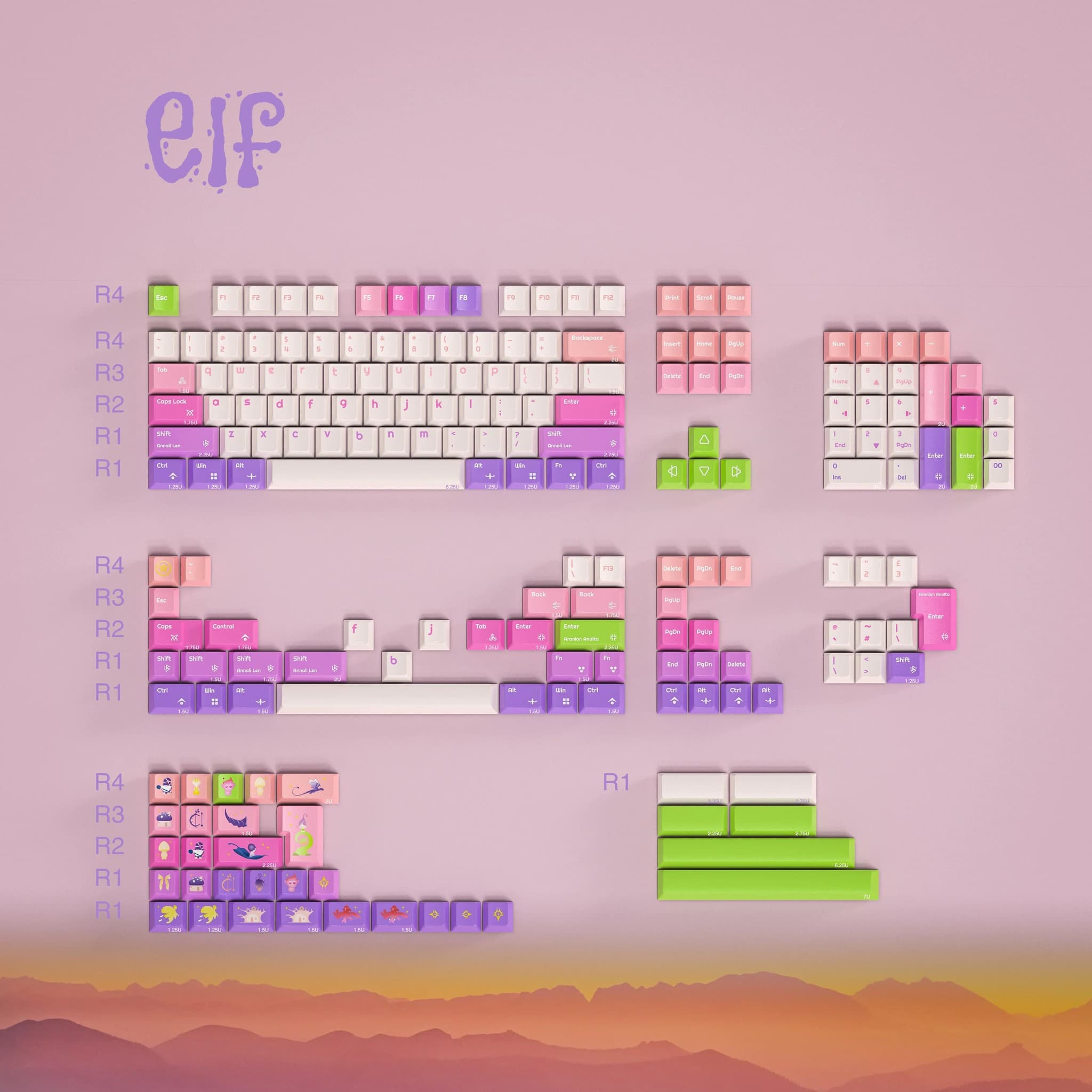 ICK "ELF" - The keycap set from the timeless myths