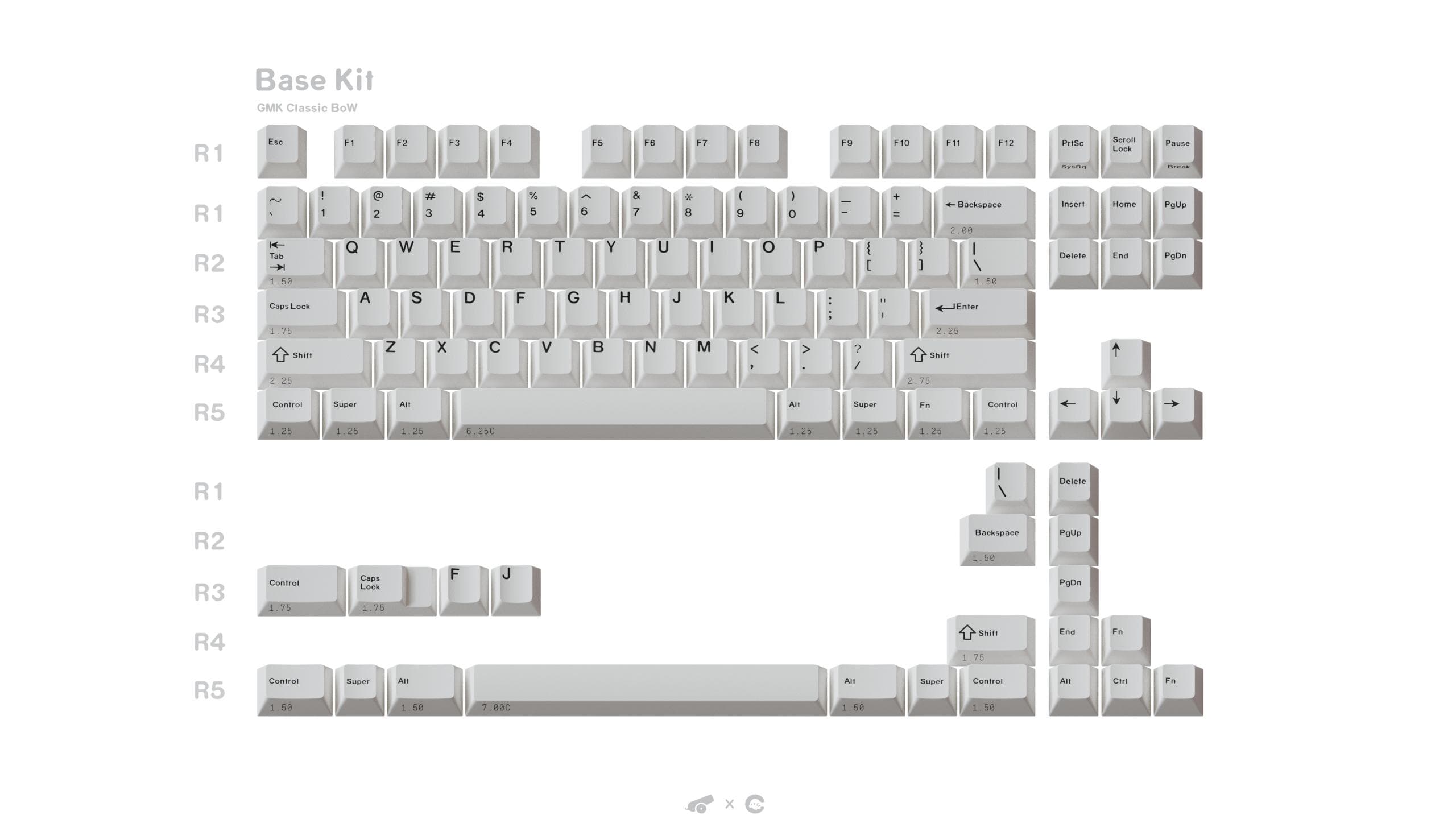 GMK Classic Black on White (New Kitting) image 14