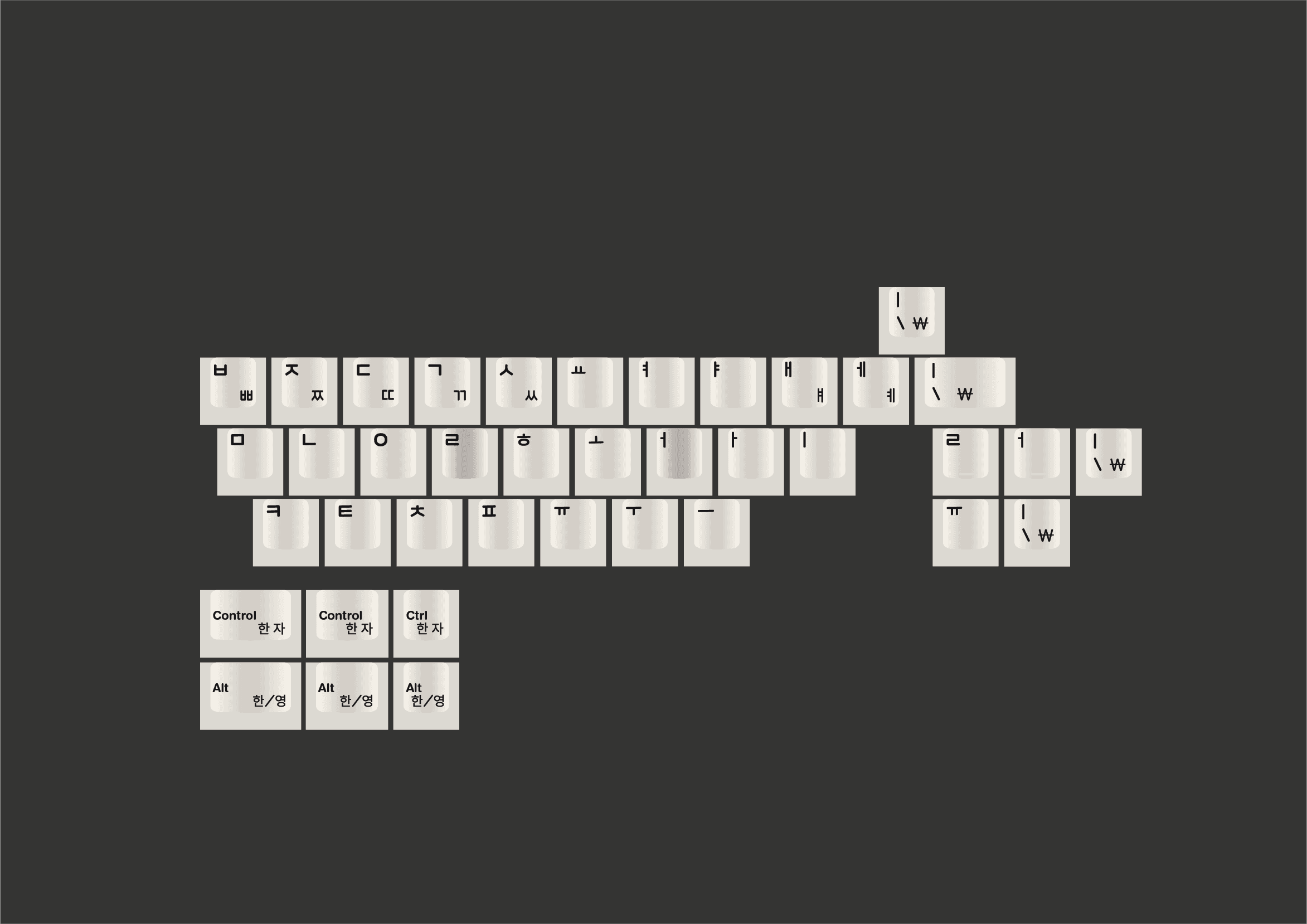 GMK Mono Hangul Add-On Kits (BoW, WoB, OG Beige)
