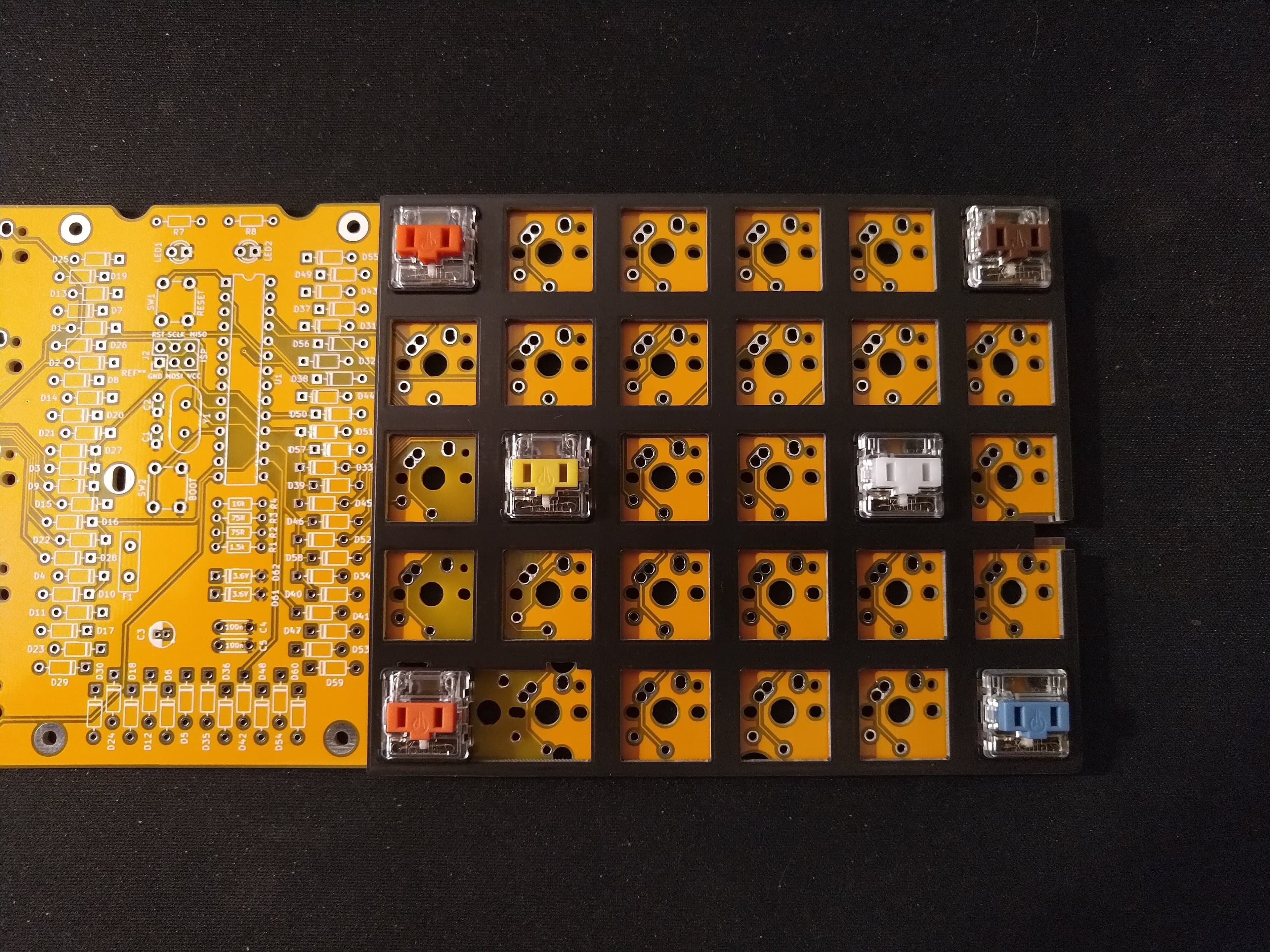 Lumberjack PCB Kit R2 - Ortholinear through-hole aesthetic 60% PCB image 6