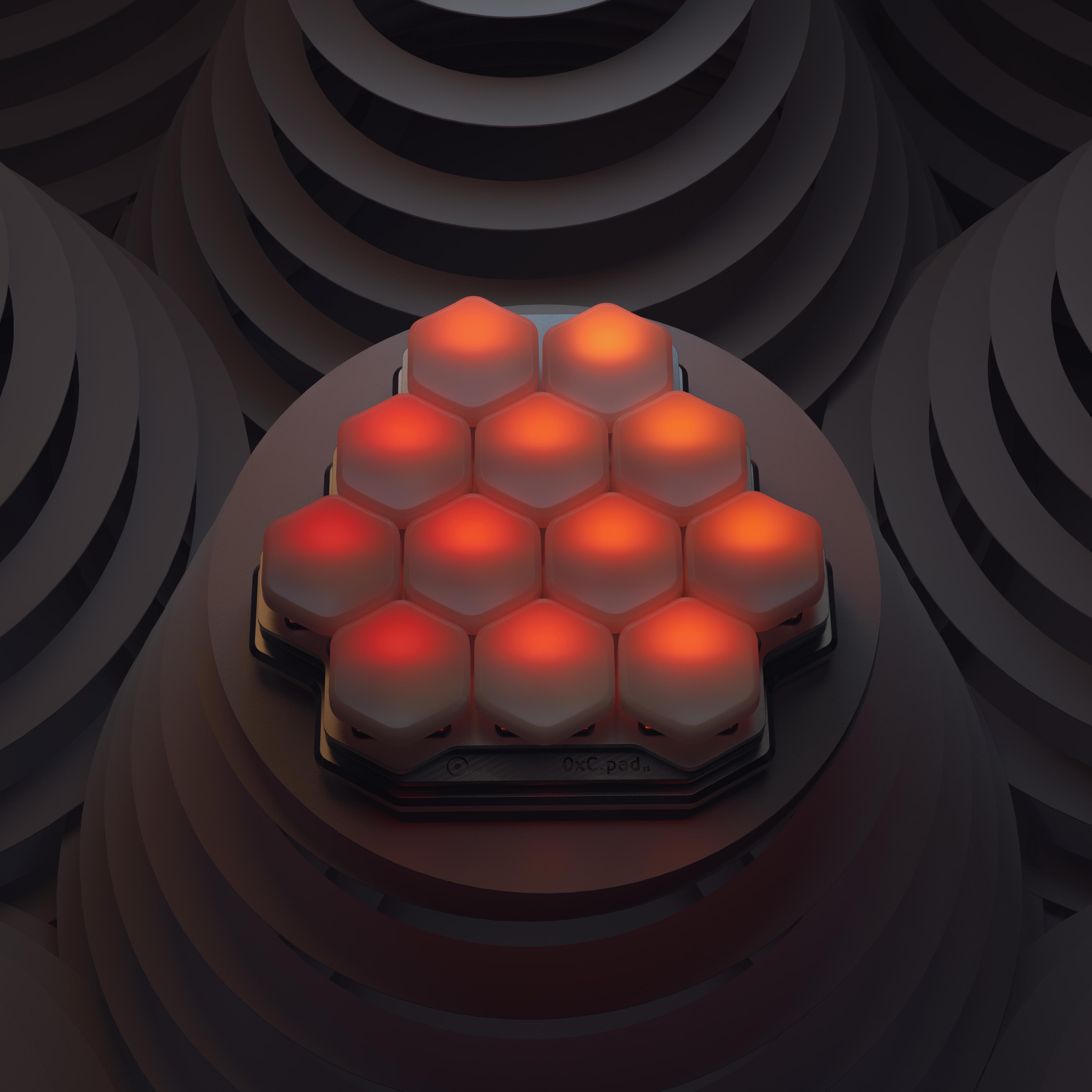 0xC.pad hex macropad and keycaps