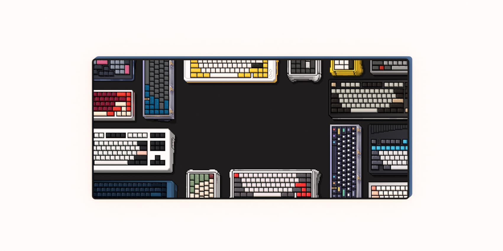 Keeb pixelart deskmat (MIX/BLUE/GREEN)