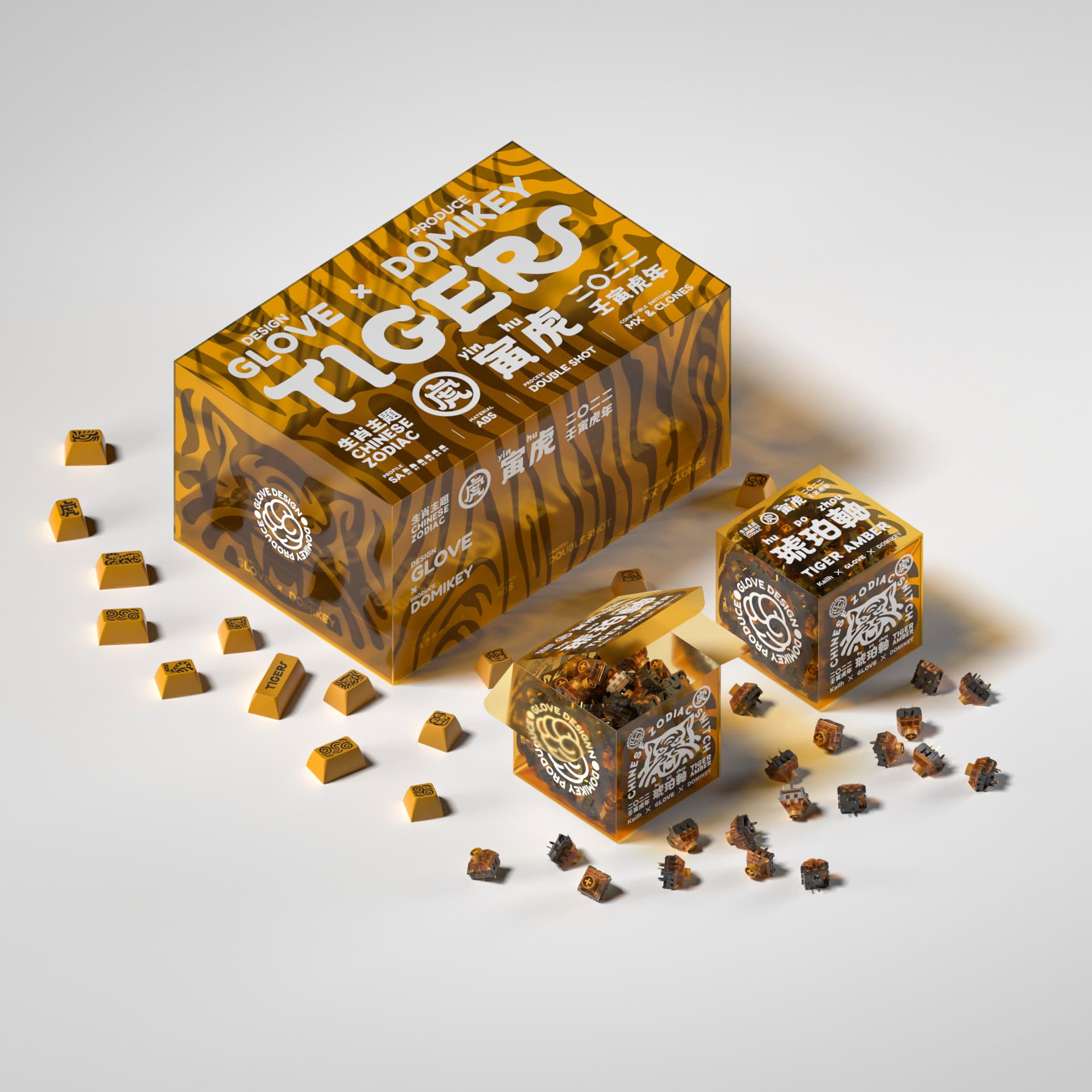 DOMIKEY X GLOVE TIGER SA PROFILE ABS DOUBLESHOT KEYCAPS image 26