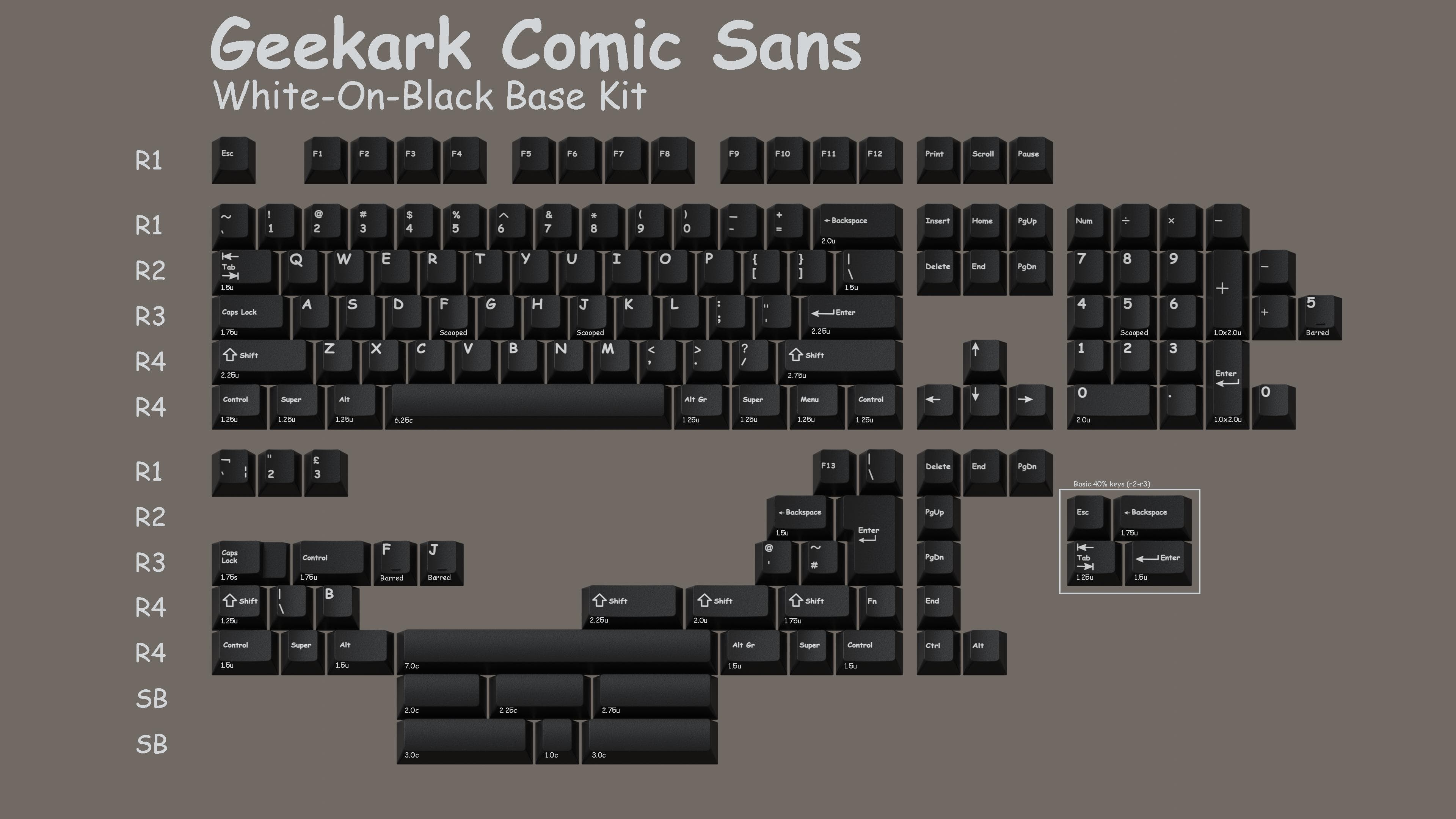 Geekark Comic Sans MS Beige/White on Black image 3