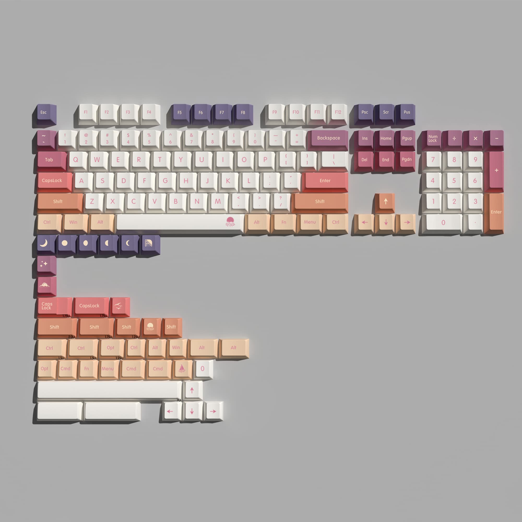 QX Carmine Cloud PBT Keycaps Kit