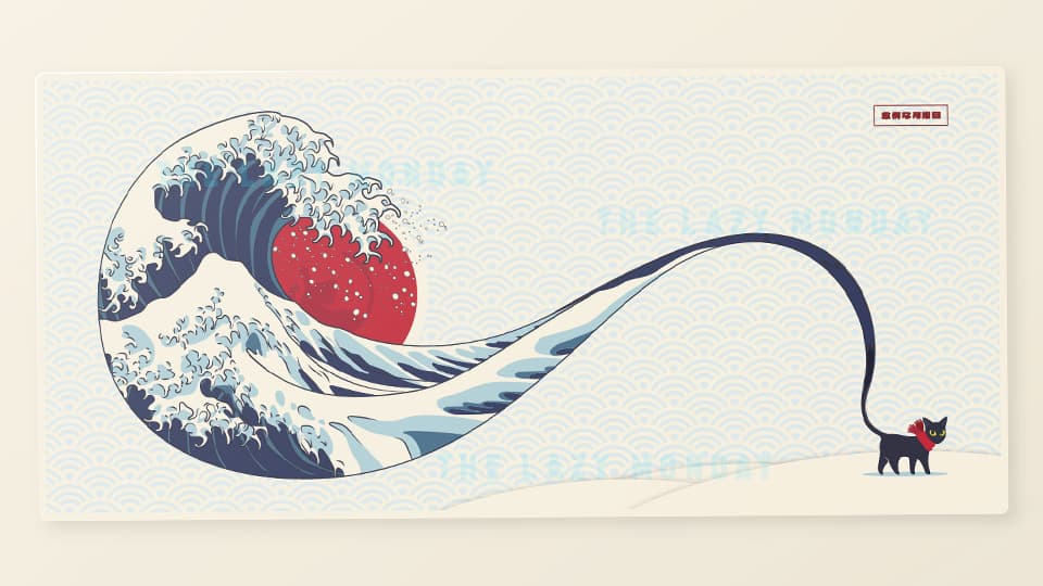 The Great Caf Off Kanagawa - Winter Deskmat