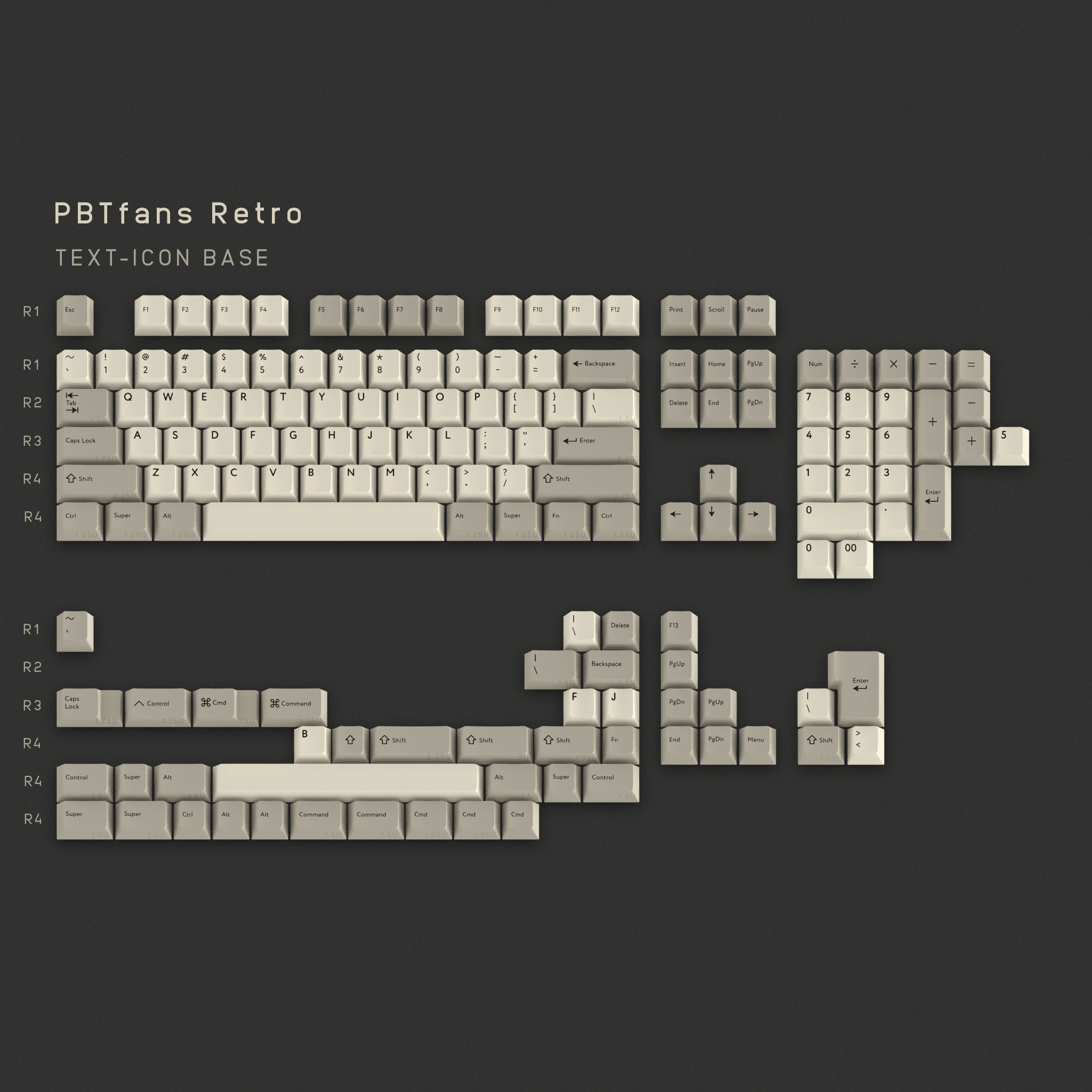 PBTfans Retro | Beige Doubleshot PBT | CMYK & RGBYK Add-on |Added More Kits image 2