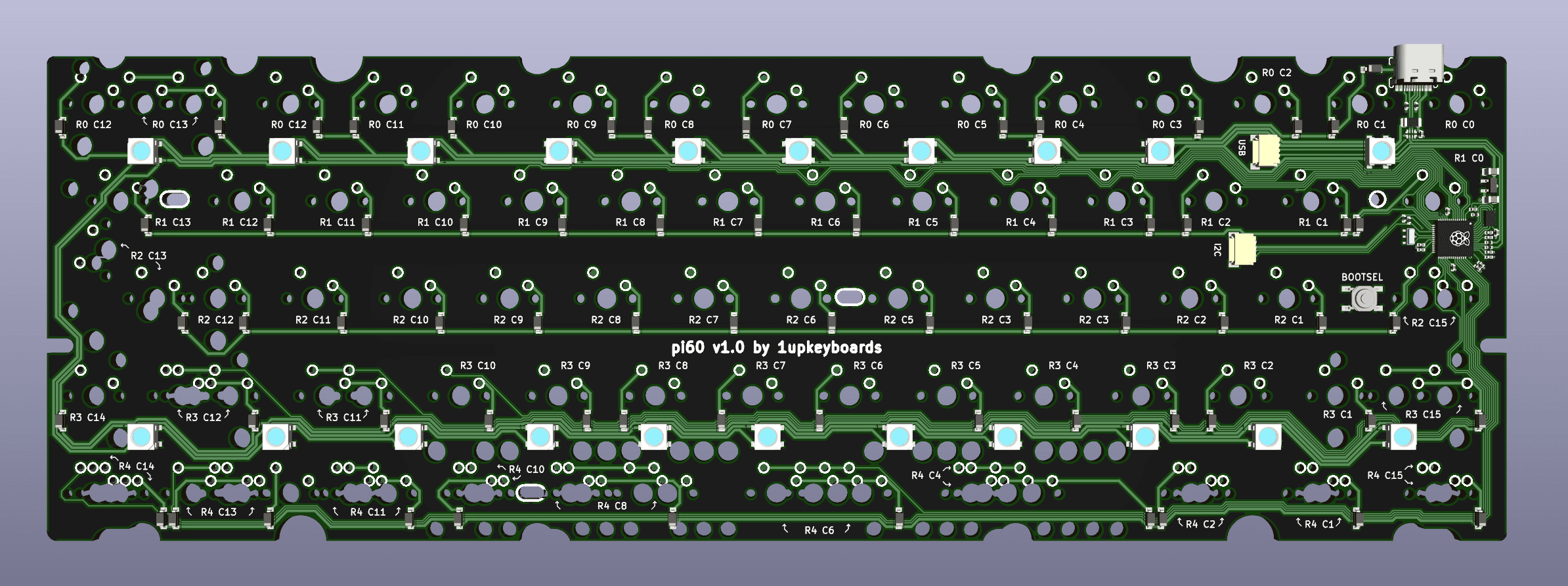 𝝅60 - a RP2040 powered 60% PCB image 11