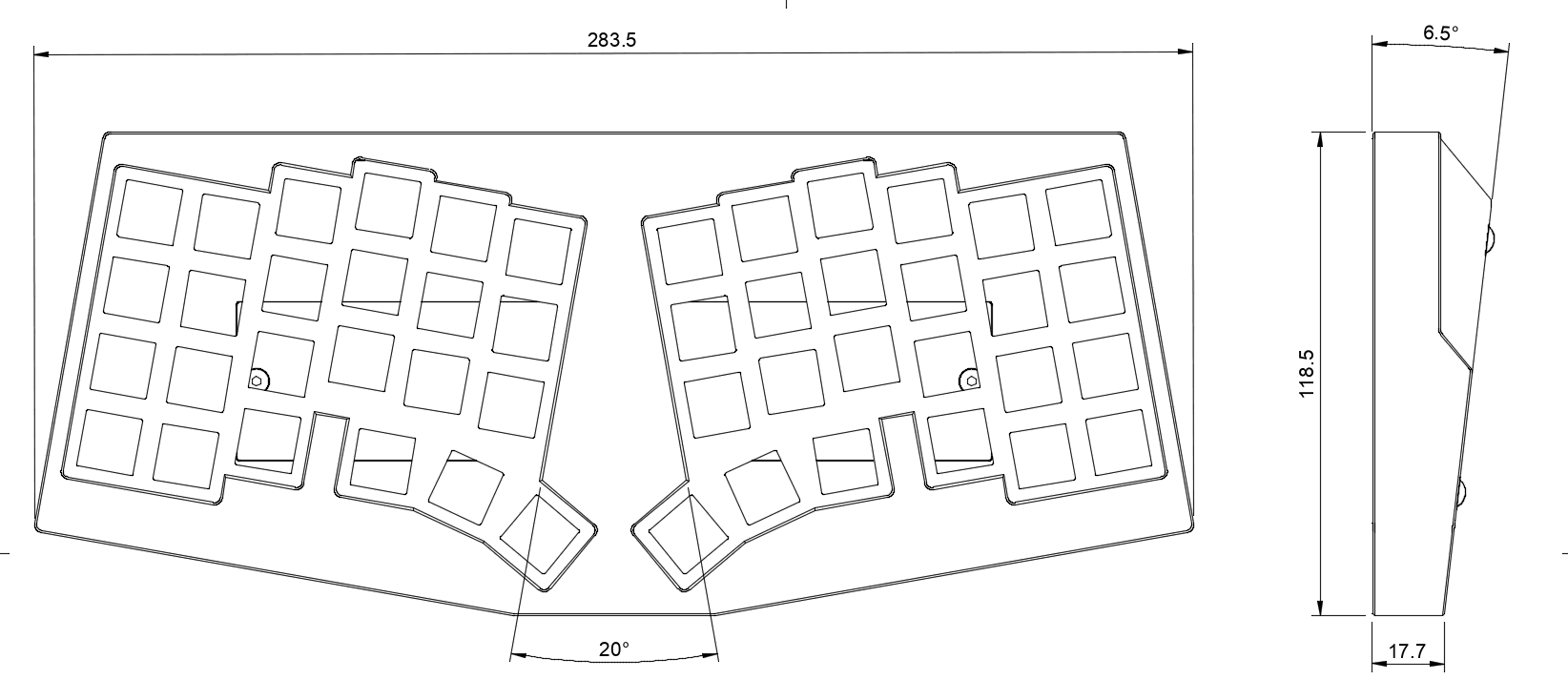 Cornelius - Gasket mounted 40% column staggered keyboard image 3