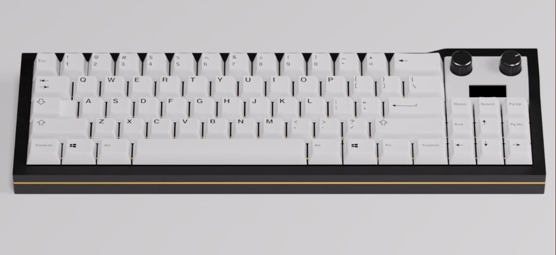 Beezenbach70 - Compact F-Rowless 60-70% w/ Rotary Encoders and OLED display image 13