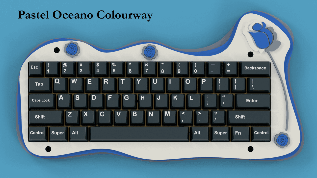 Floral60 - DZ60 compatable stacked acrylic keyboard kit image 4