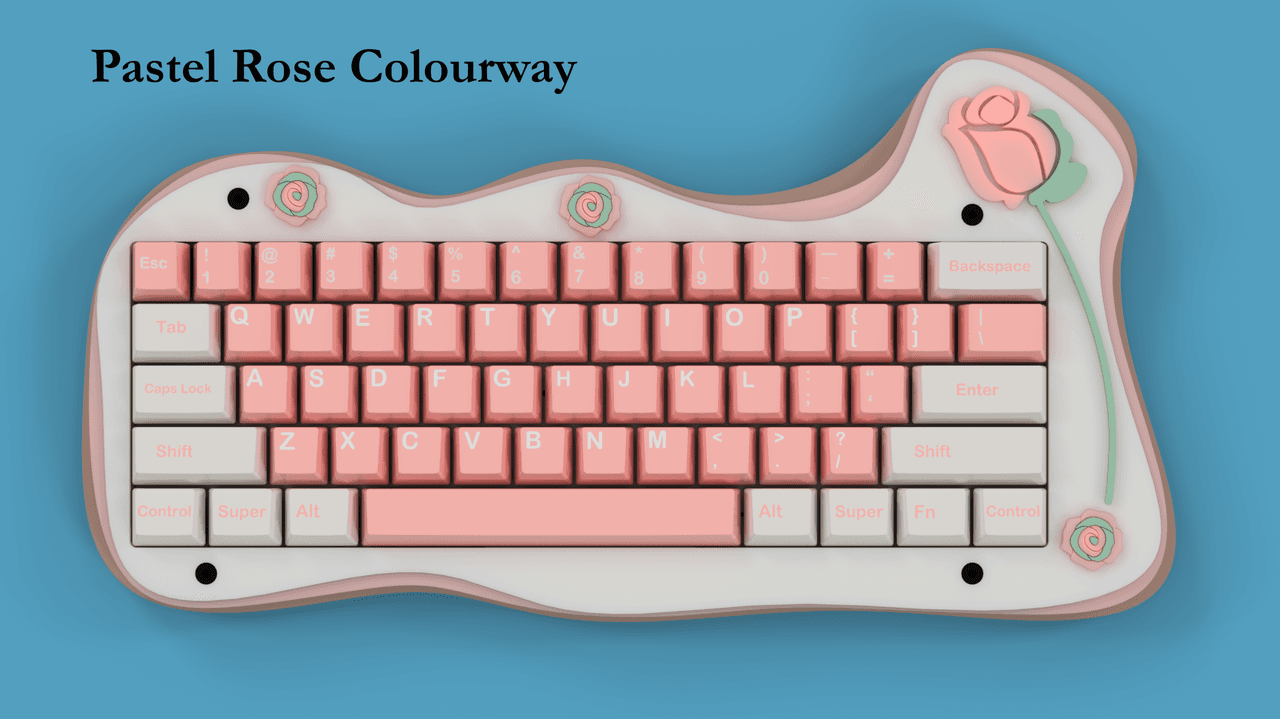 Floral60 - DZ60 compatable stacked acrylic keyboard kit image 3