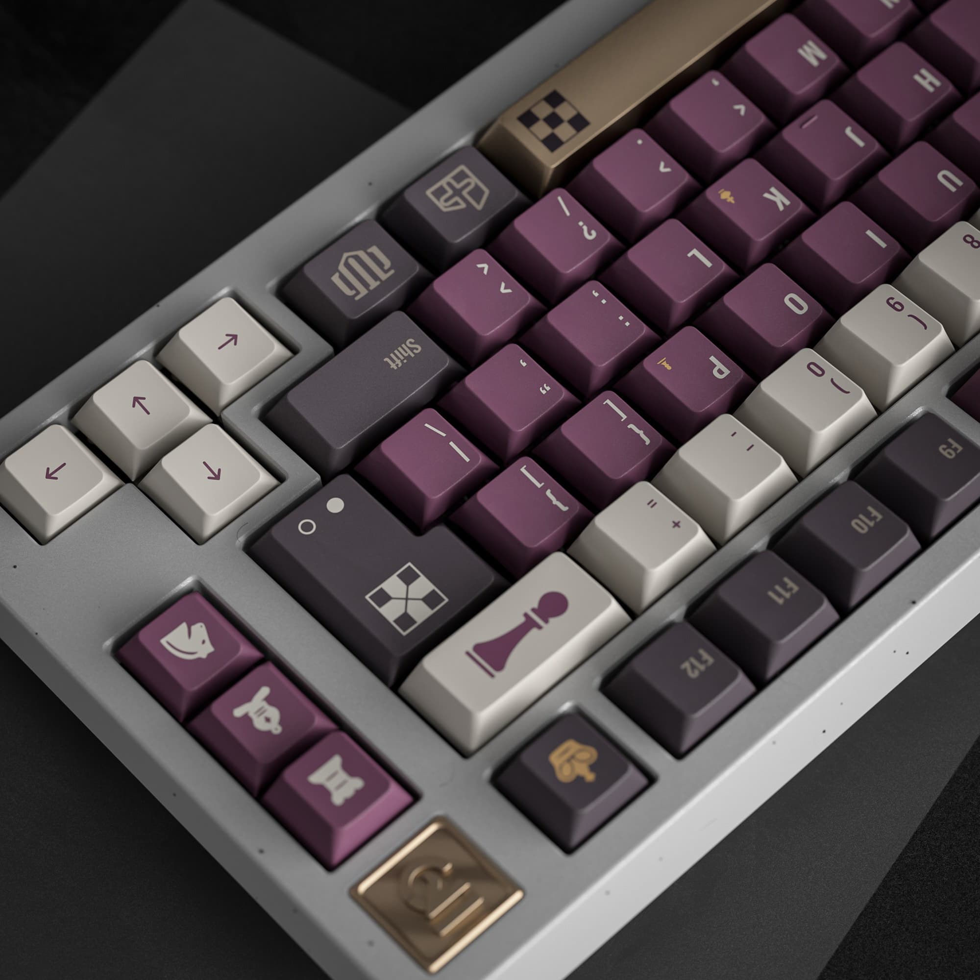 ALOHAKB ChessGame Purple Theme Gilding Crafts Key Cap image 17