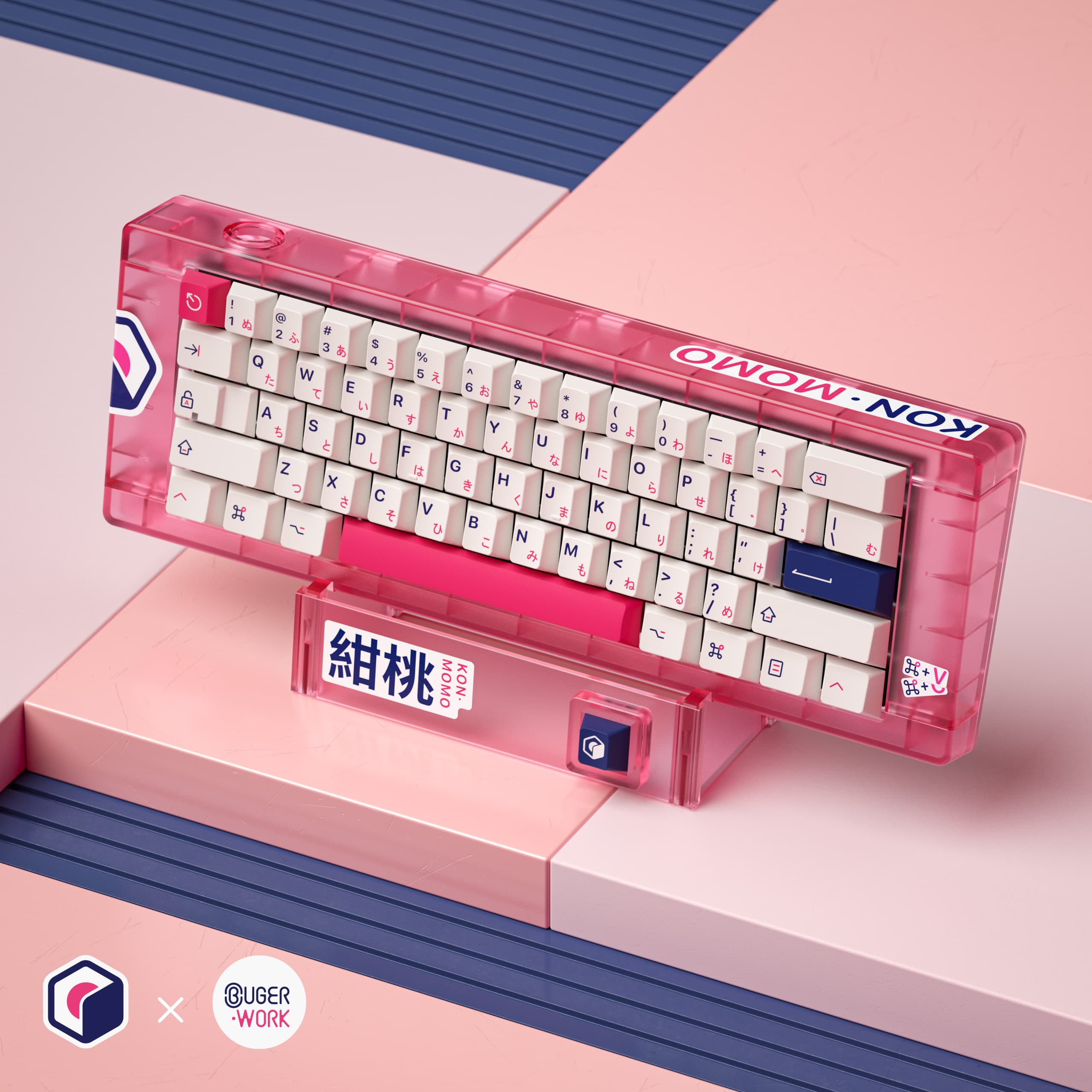 '紺桃KON MOMO' Keycaps × Buger.work 'BBox' Case(9.01~9.20)