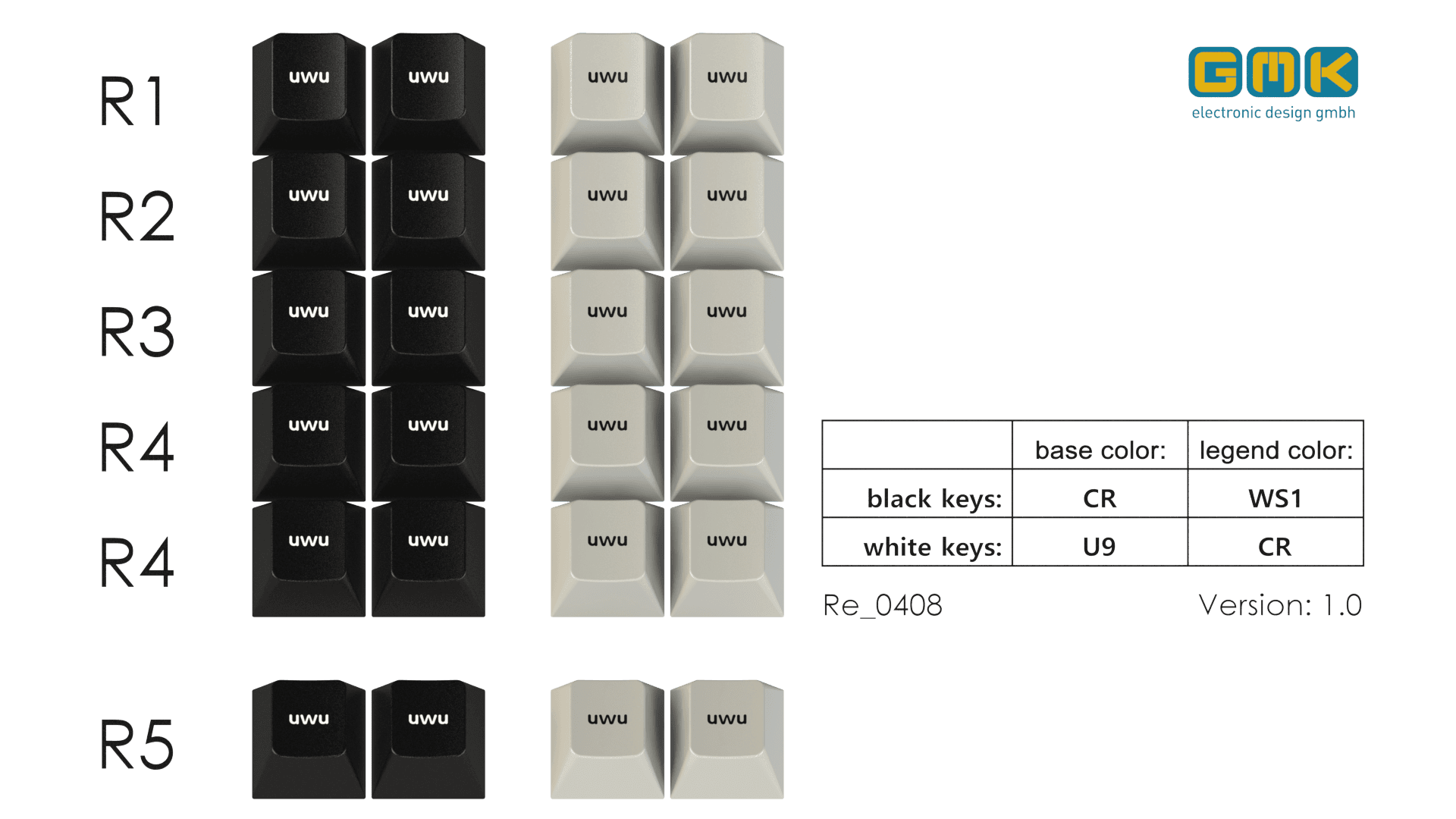 GMK Beige/WoB uwu Macro Add-on Kit image 4