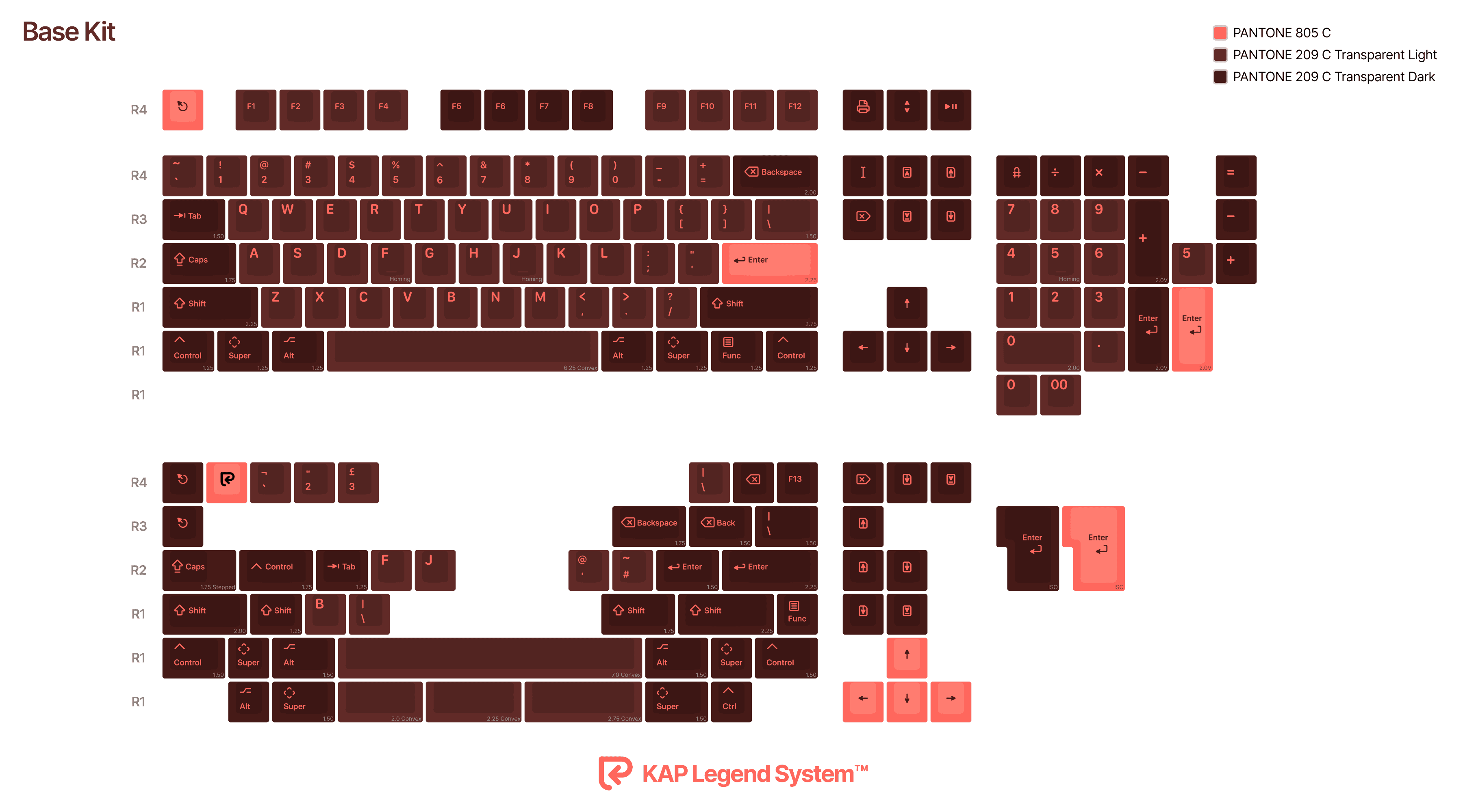 KAP Generation — a set of bright pink and translucent maroon keycaps image 17
