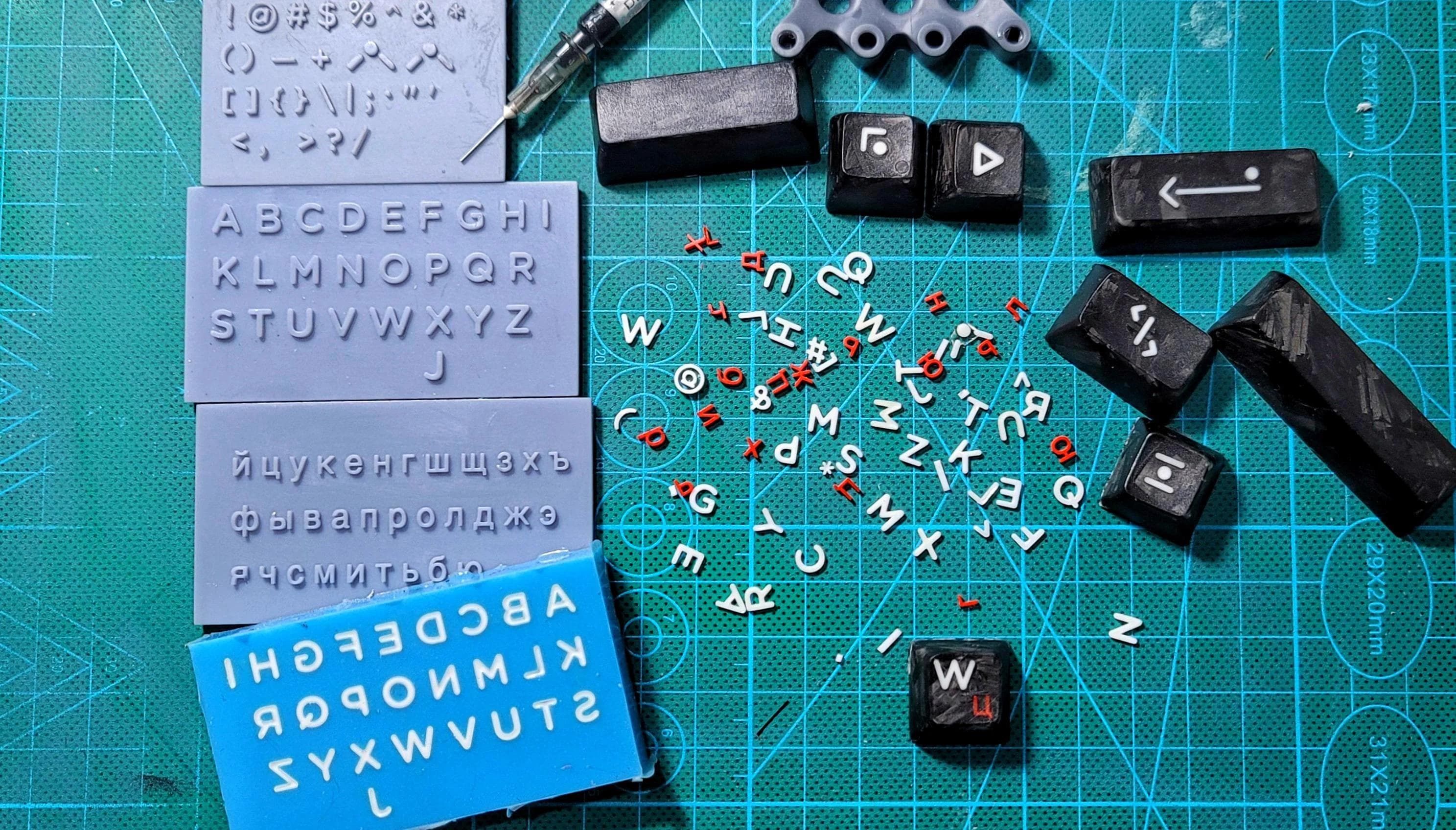 Handcrafted full keyset - Forged carbon fiber