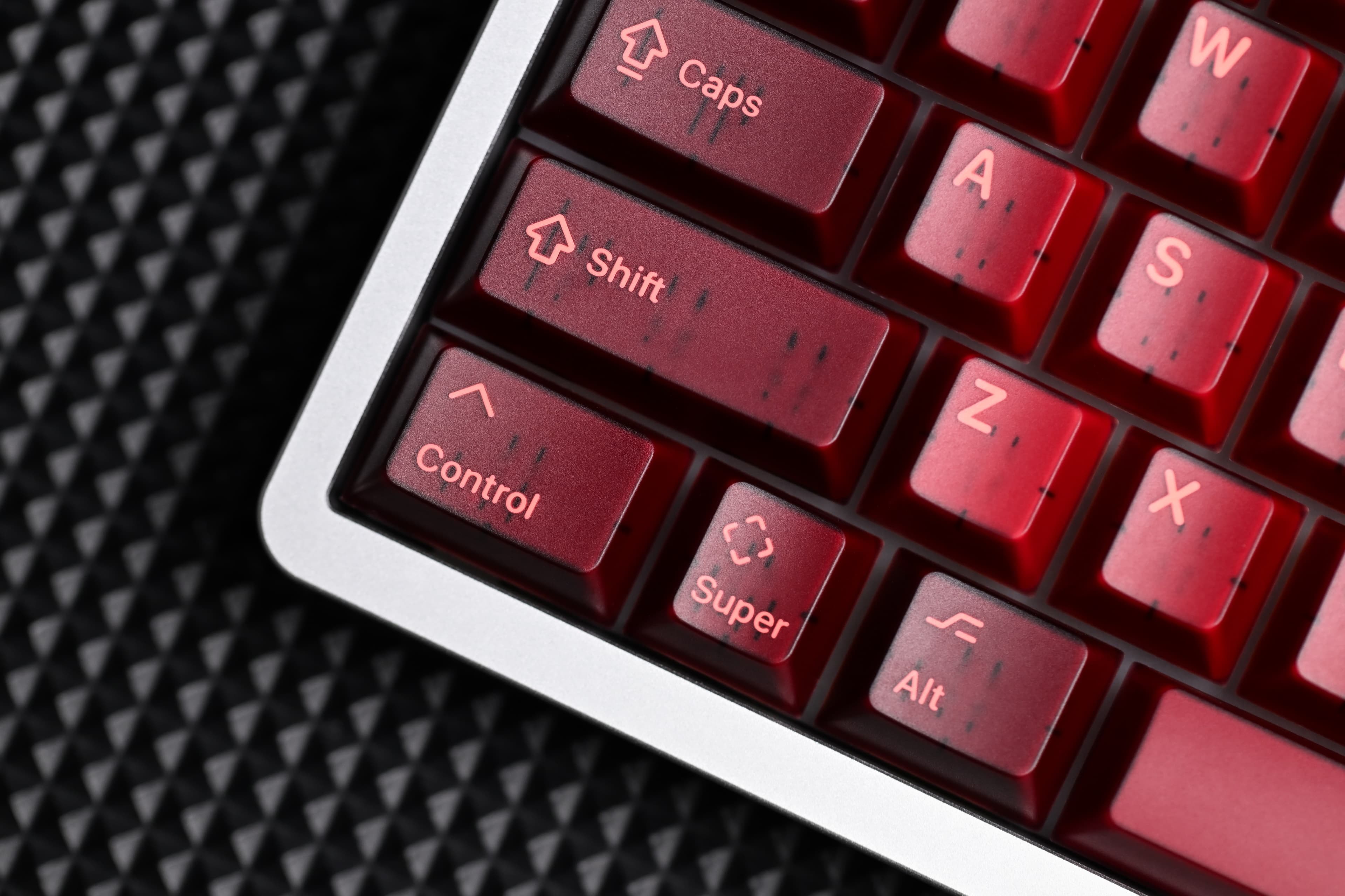 KAP Generation — a set of bright pink and translucent maroon keycaps image 10