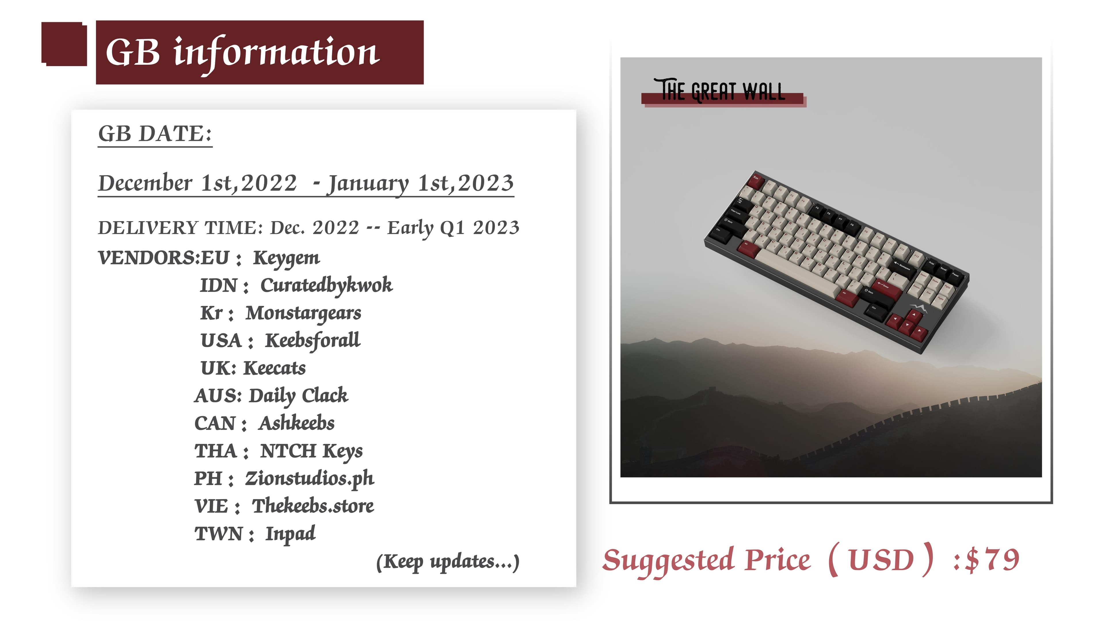 Createkeebs CLASSICAL Keycaps:The Great Wall LIVE NOW!GB Date:December 1st image 14