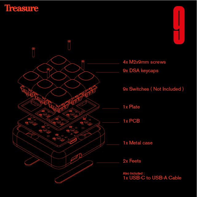 Treasure TYPE-9 Brass Macropad ( Series III ) | GB is now live ! image 7