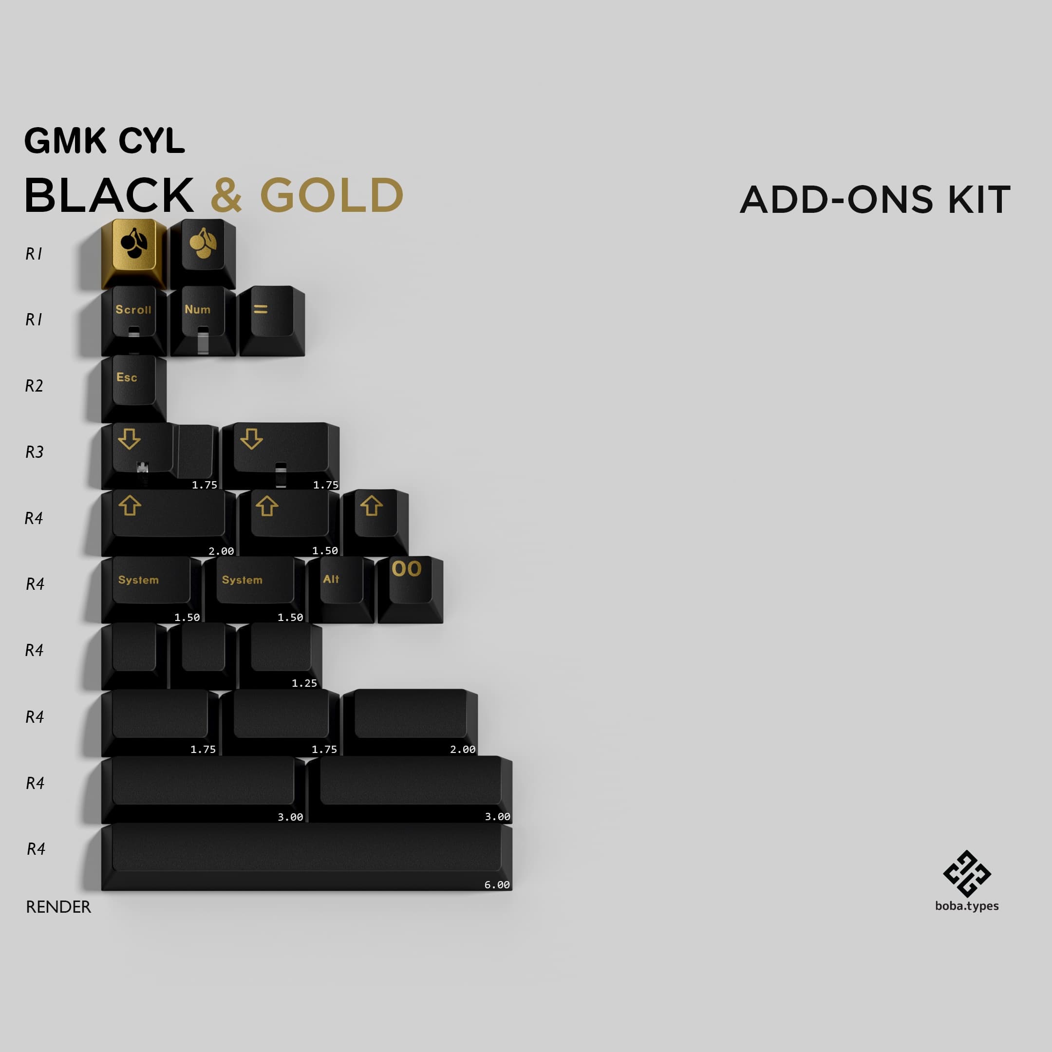 GMK CYL Black & Gold | GB live 'til 20th March - New deskmats/renders! image 49