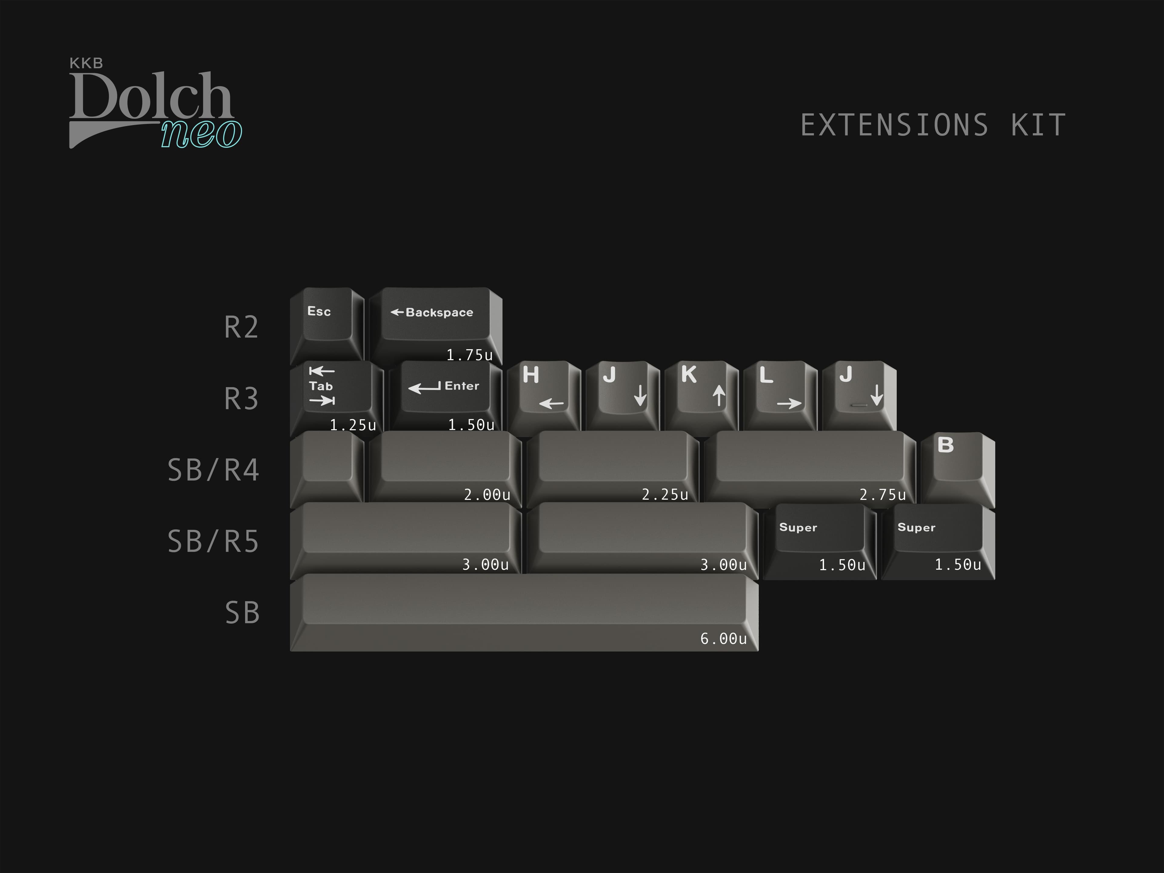 KKB Dolch Neo | R0, R5 in base, & big keys! image 3