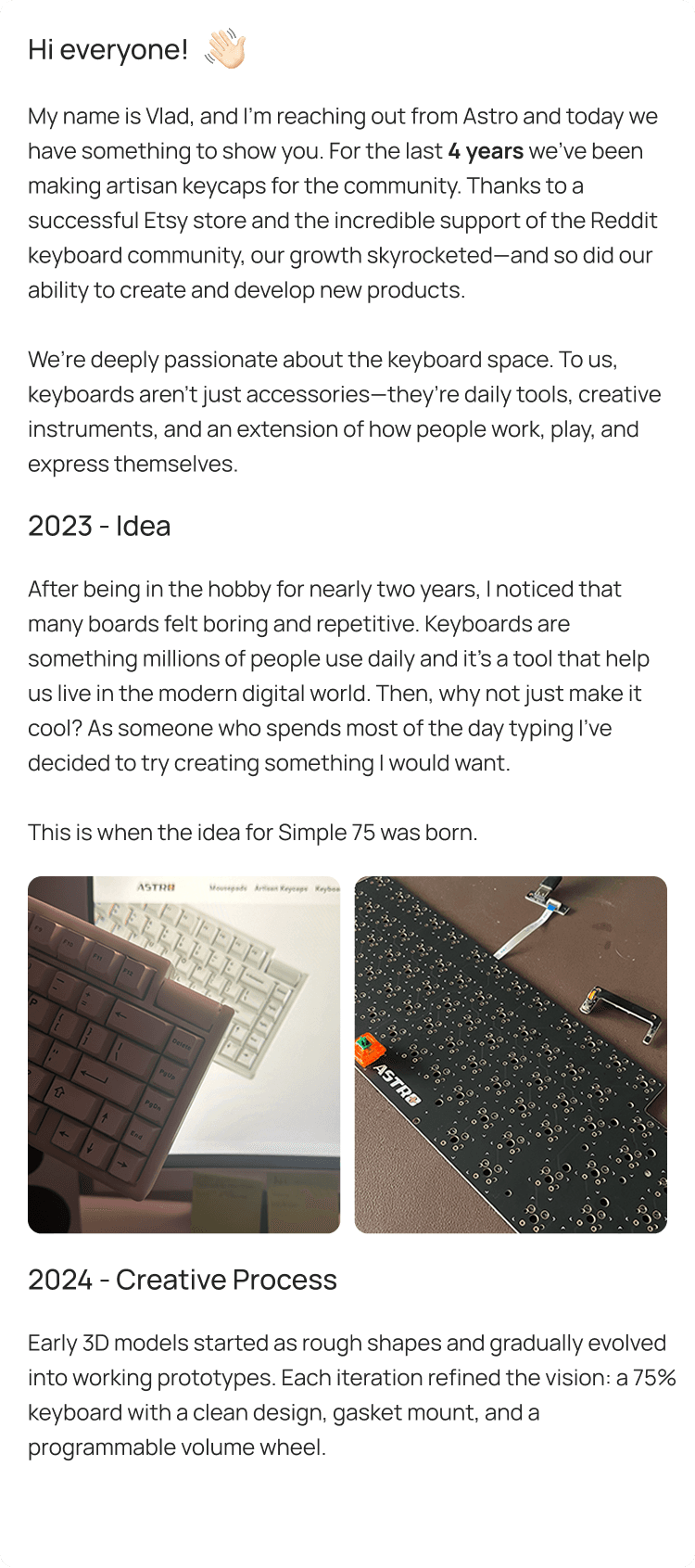 Simple 75 Keyboard - Volume Wheel, Hybrid PCB | Limited Group Buy image 3