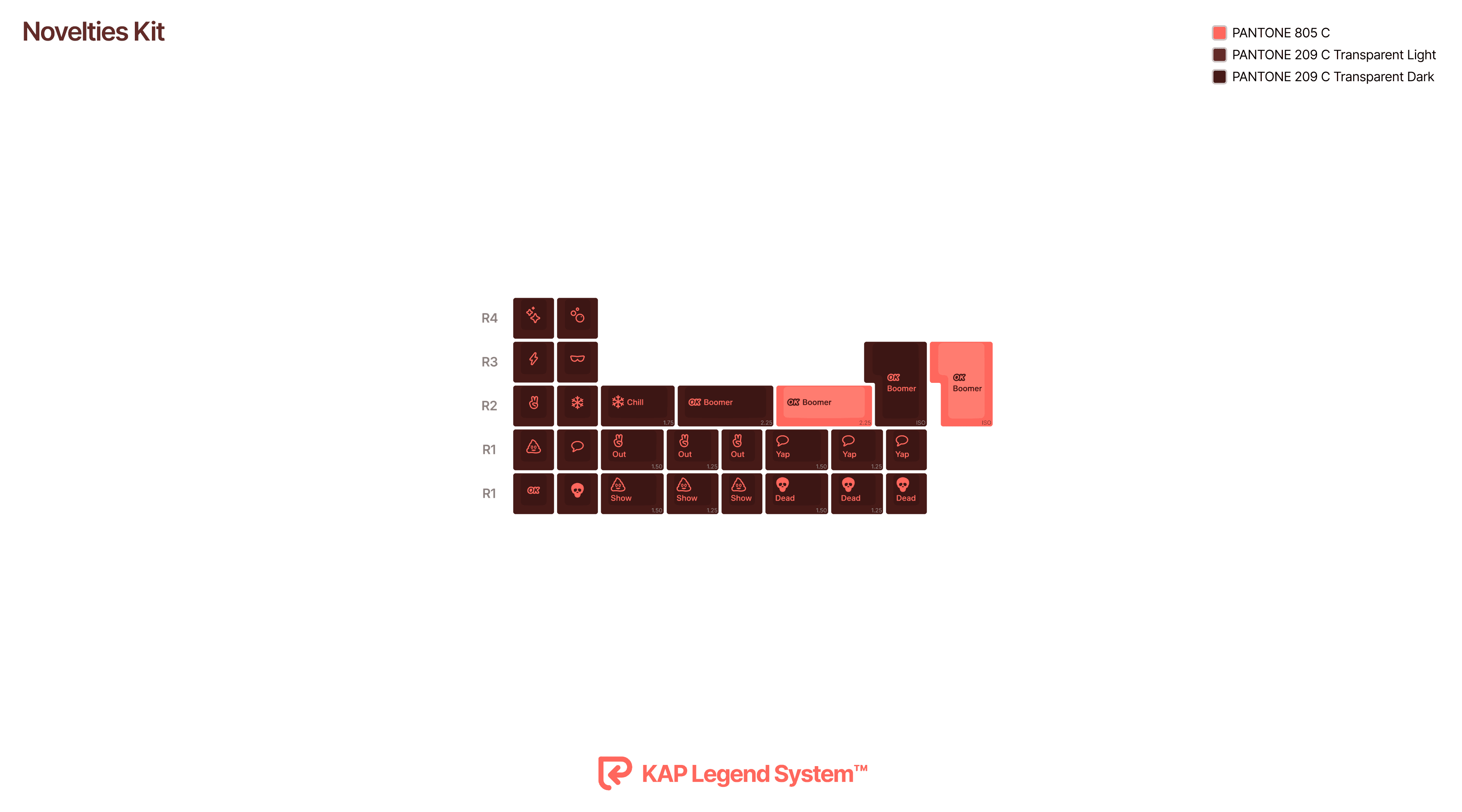 KAP Generation — a set of bright pink and translucent maroon keycaps image 22