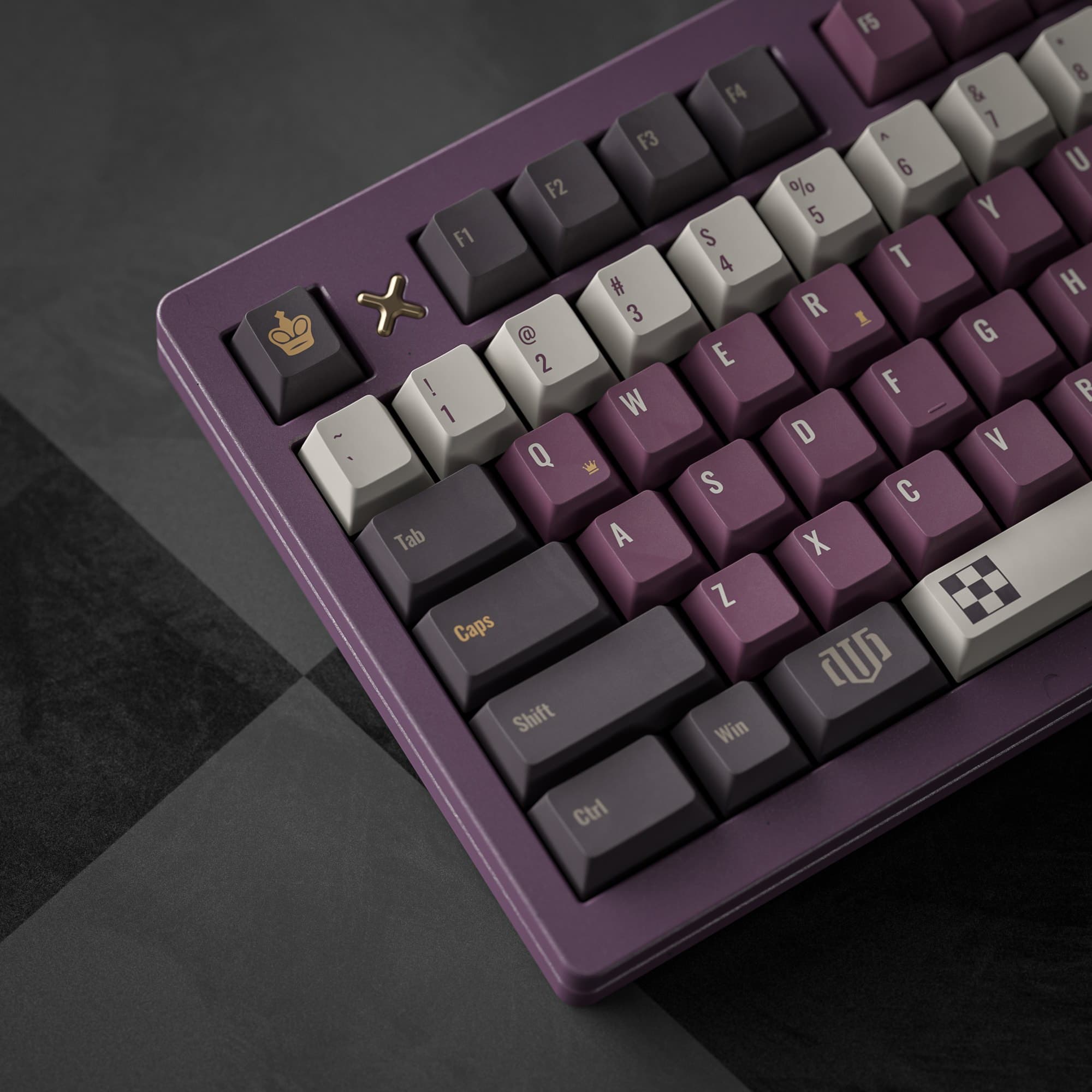 ALOHAKB ChessGame Purple Theme Gilding Crafts Key Cap image 12