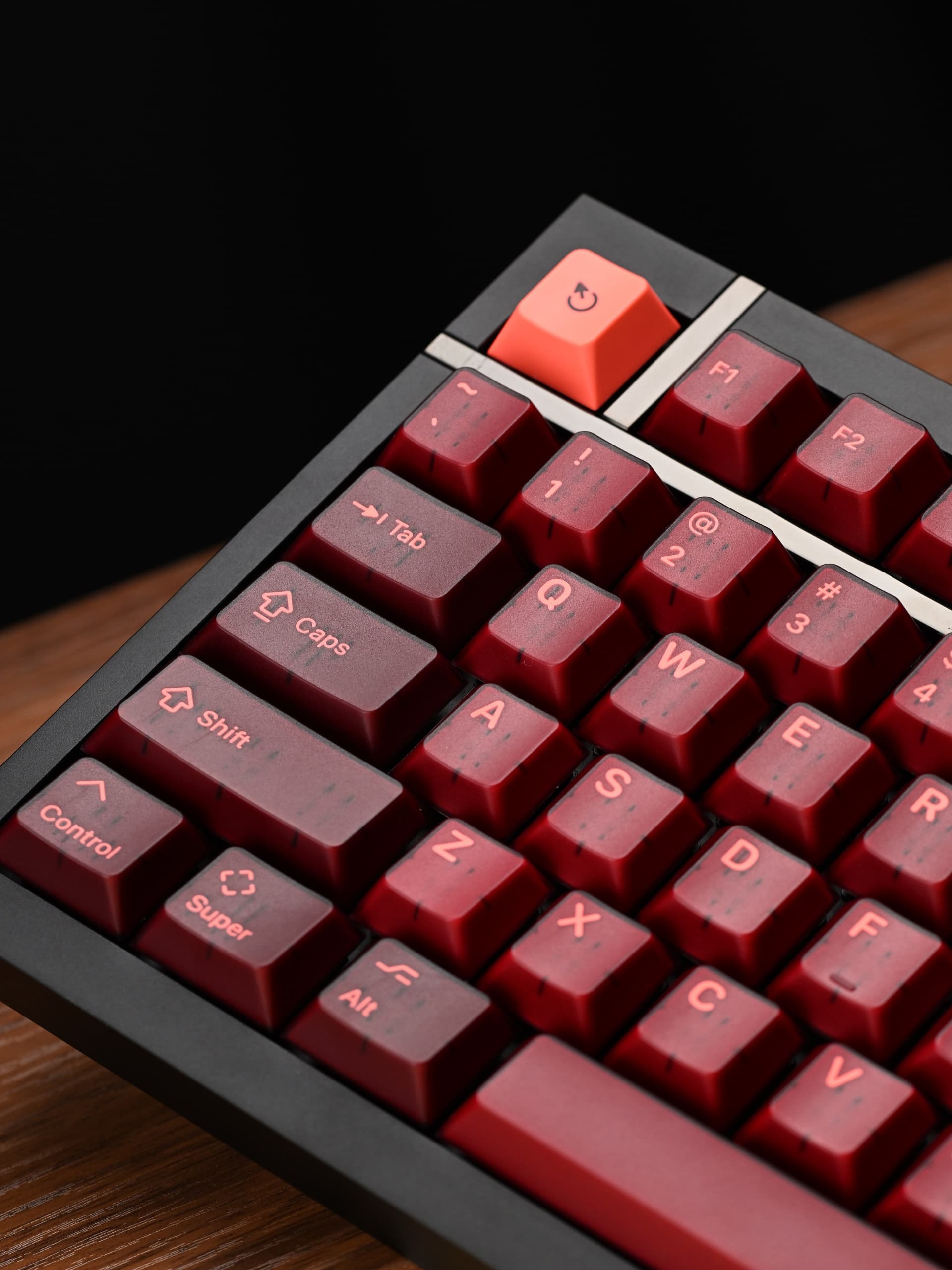 KAP Generation — a set of bright pink and translucent maroon keycaps image 11