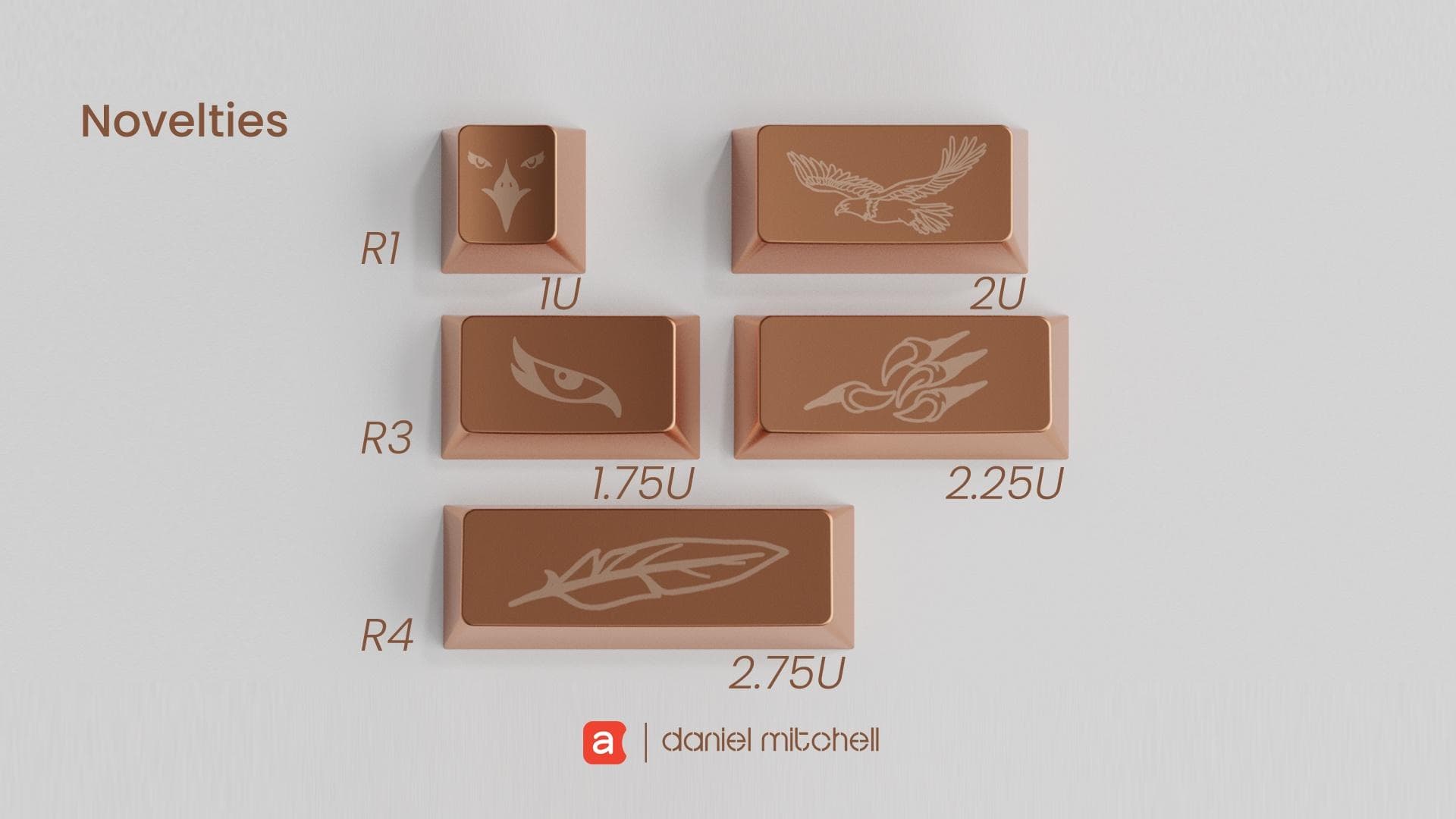 Awekeys Metal Keycaps Set | The Copper Eagle image 4