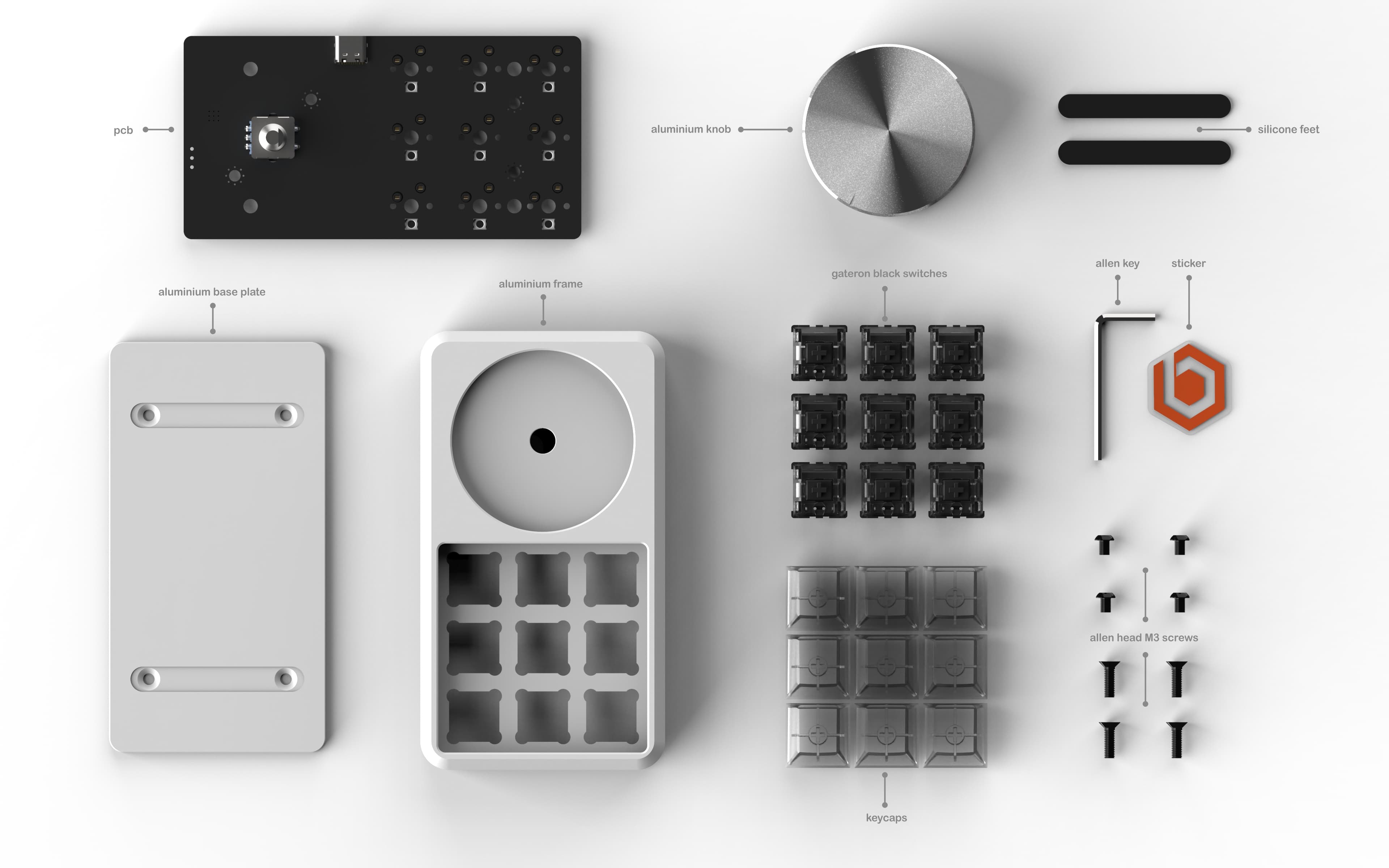 BINEPAD BNK9 | 1 Knobs and 9 Switches | MACROPAD (Shipped) image 5