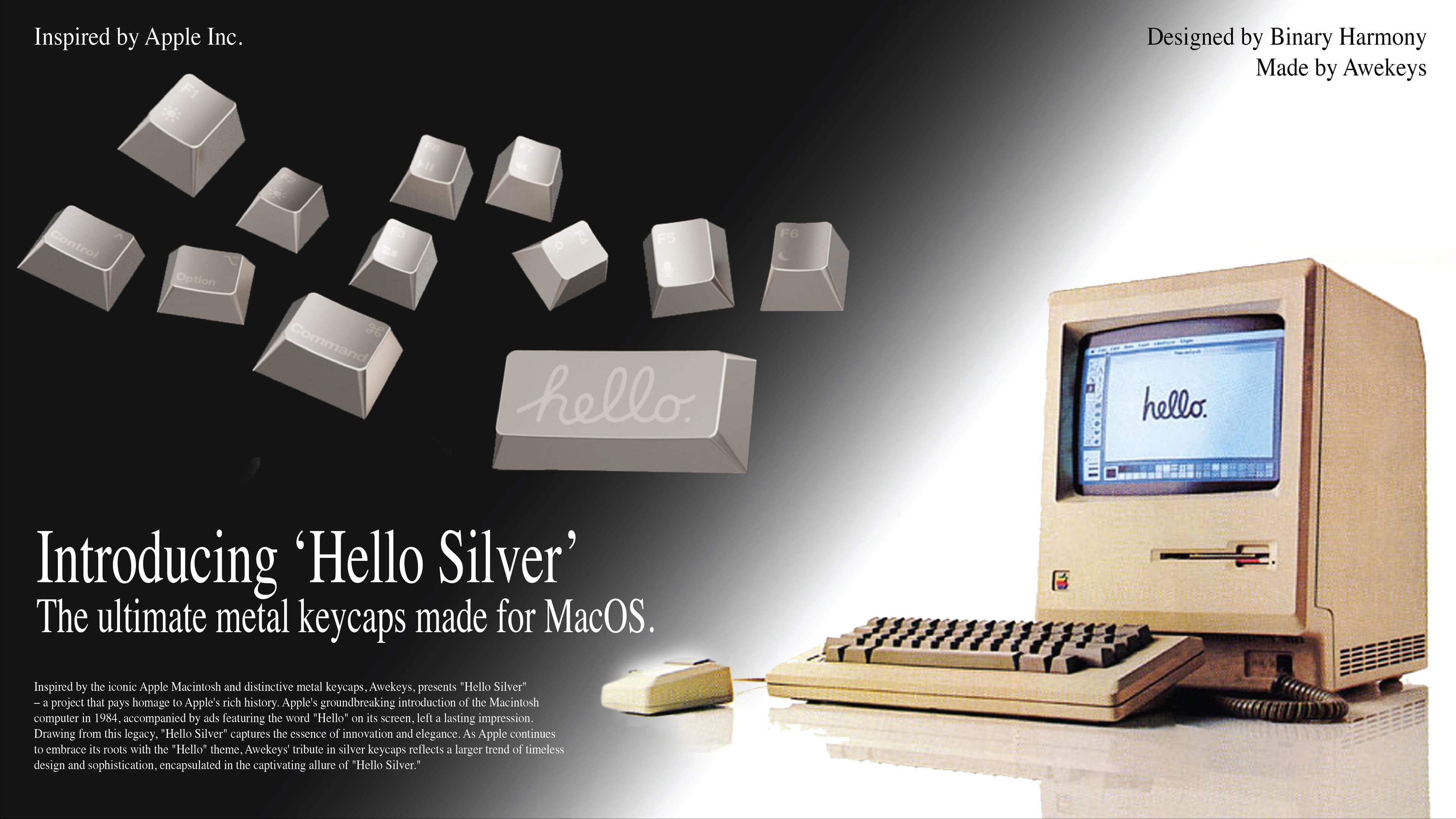 Awekeys 'Hello Silver' Metal Keycaps for MacOS - Update Typing Video image 2