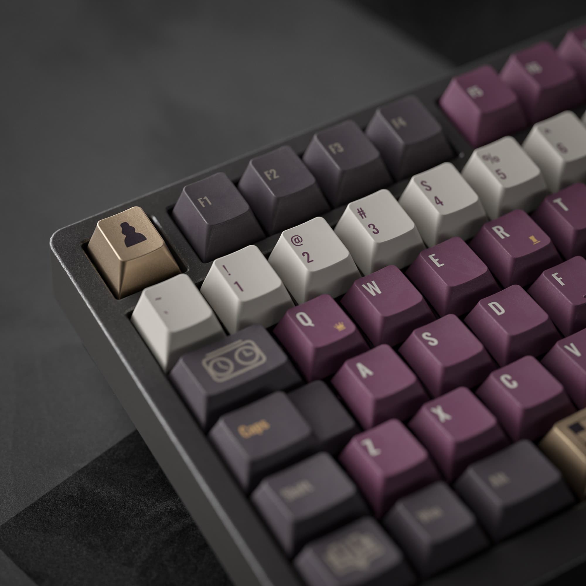 ALOHAKB ChessGame Purple Theme Gilding Crafts Key Cap image 18