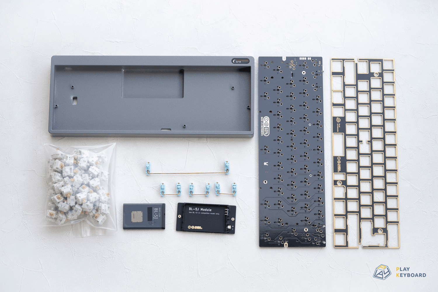 BIOI G60BLE Rev2 Dual Mode Bluetooth PCB + Cora 60% Keyboard Case