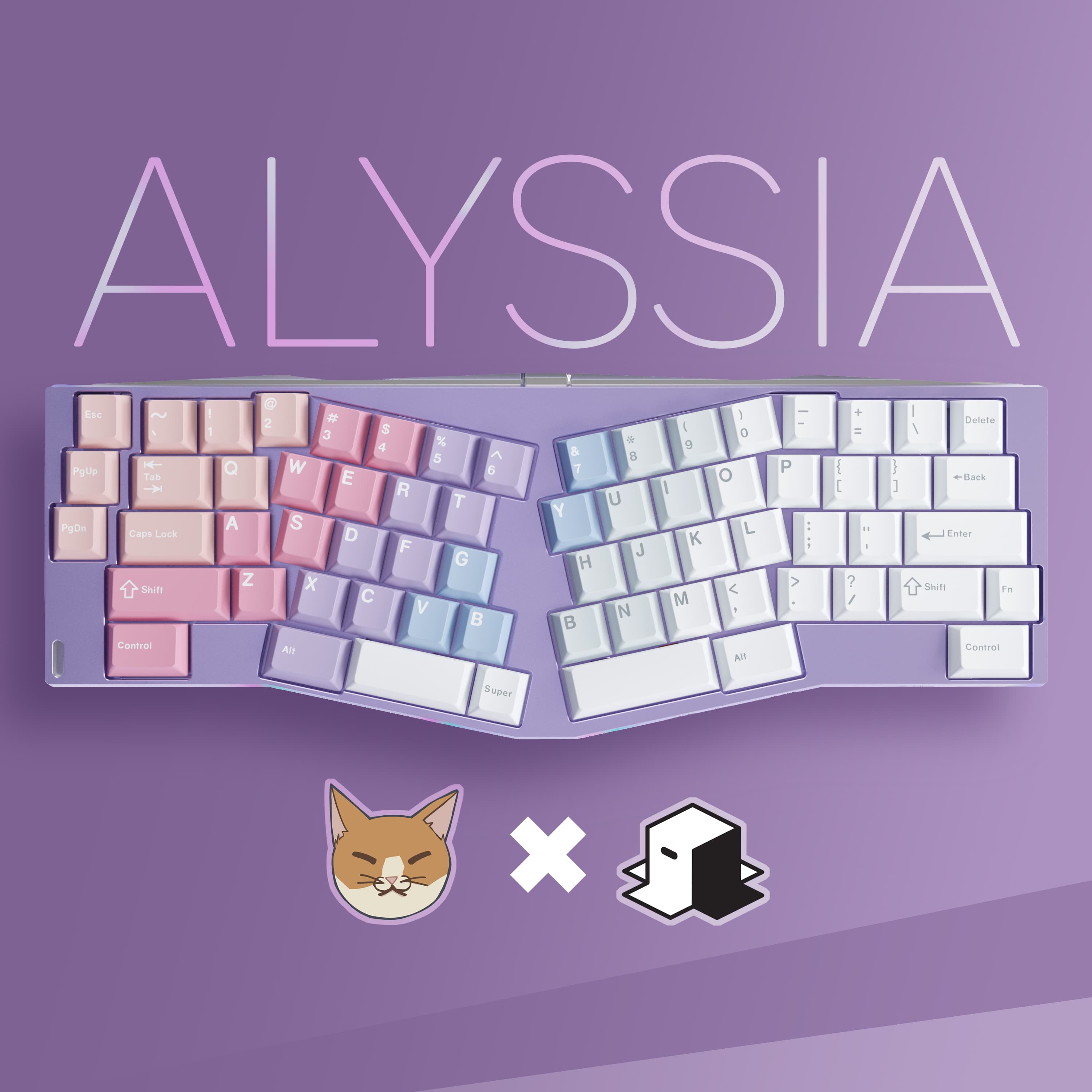 Alyssia - A thin bezel, dual mount Alice-style keyboard