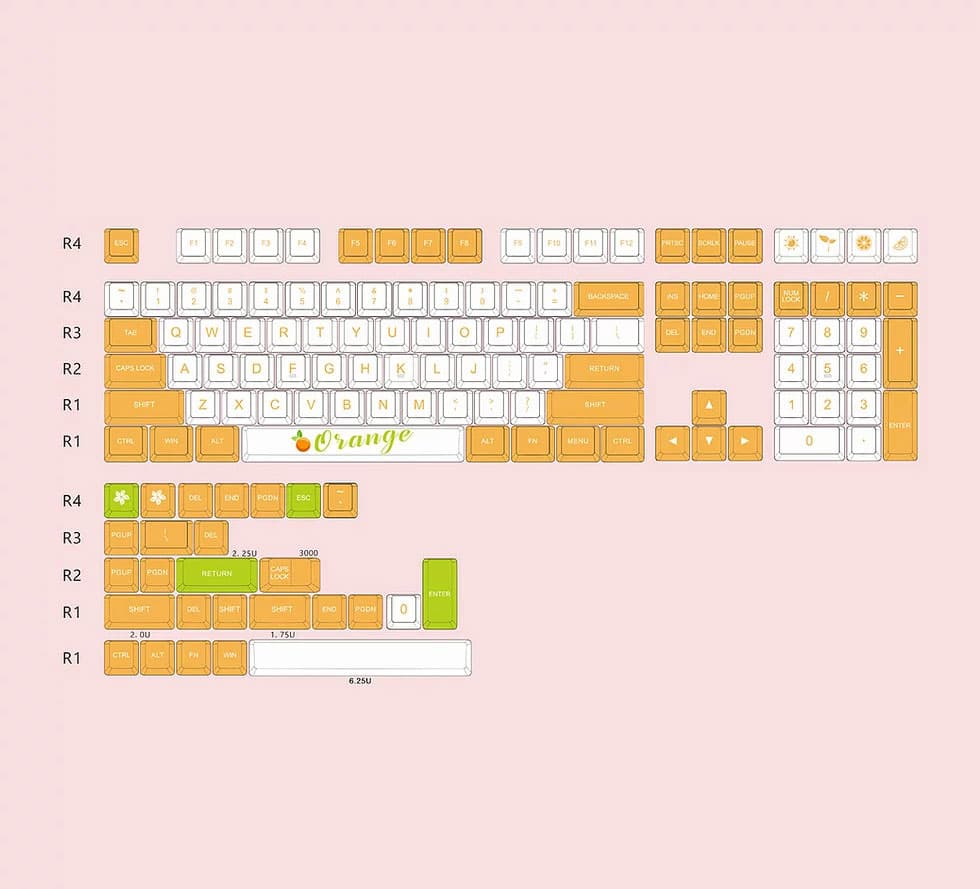 Momoka Sugar Orange PBT Keycaps image 7