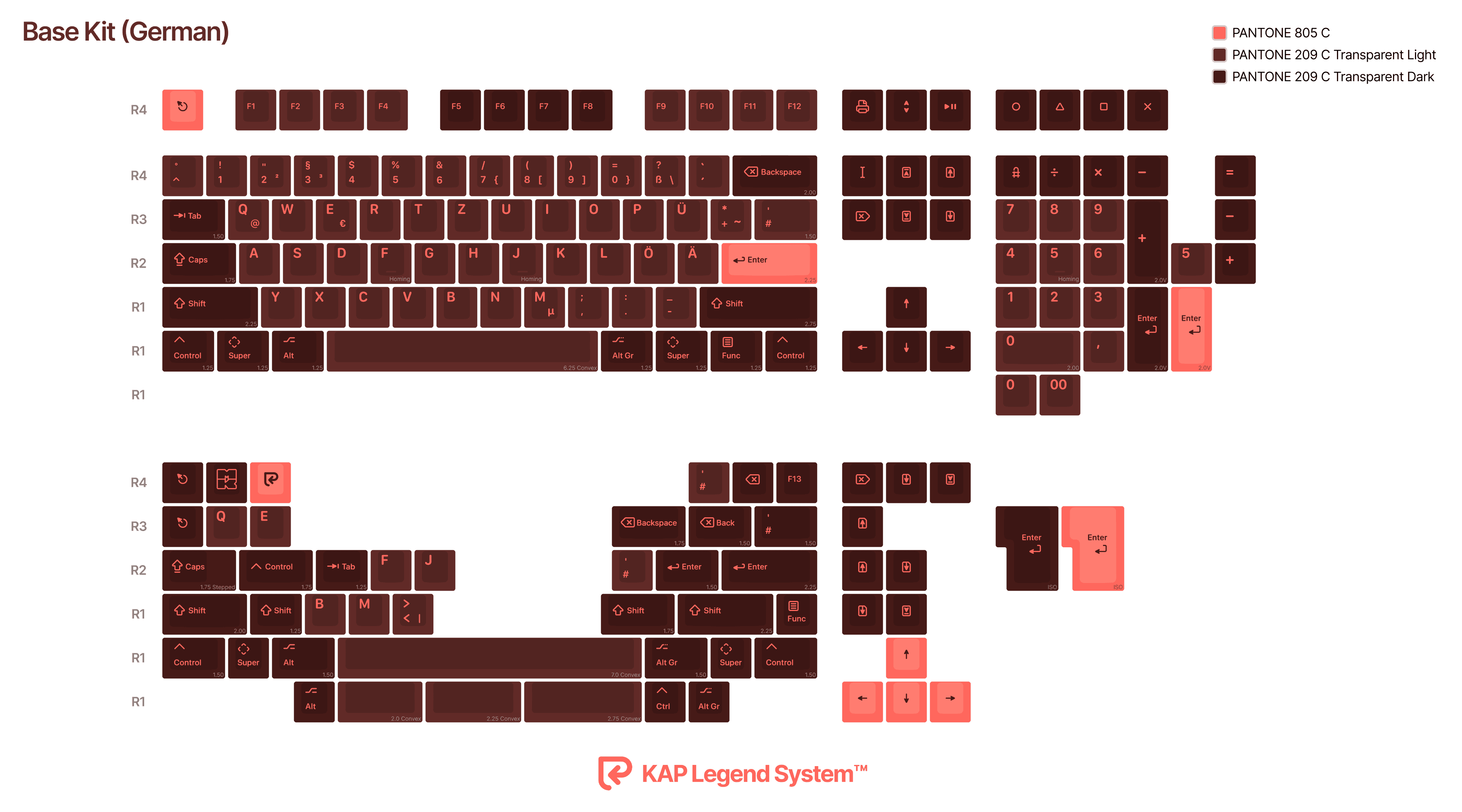 KAP Generation — a set of bright pink and translucent maroon keycaps image 18