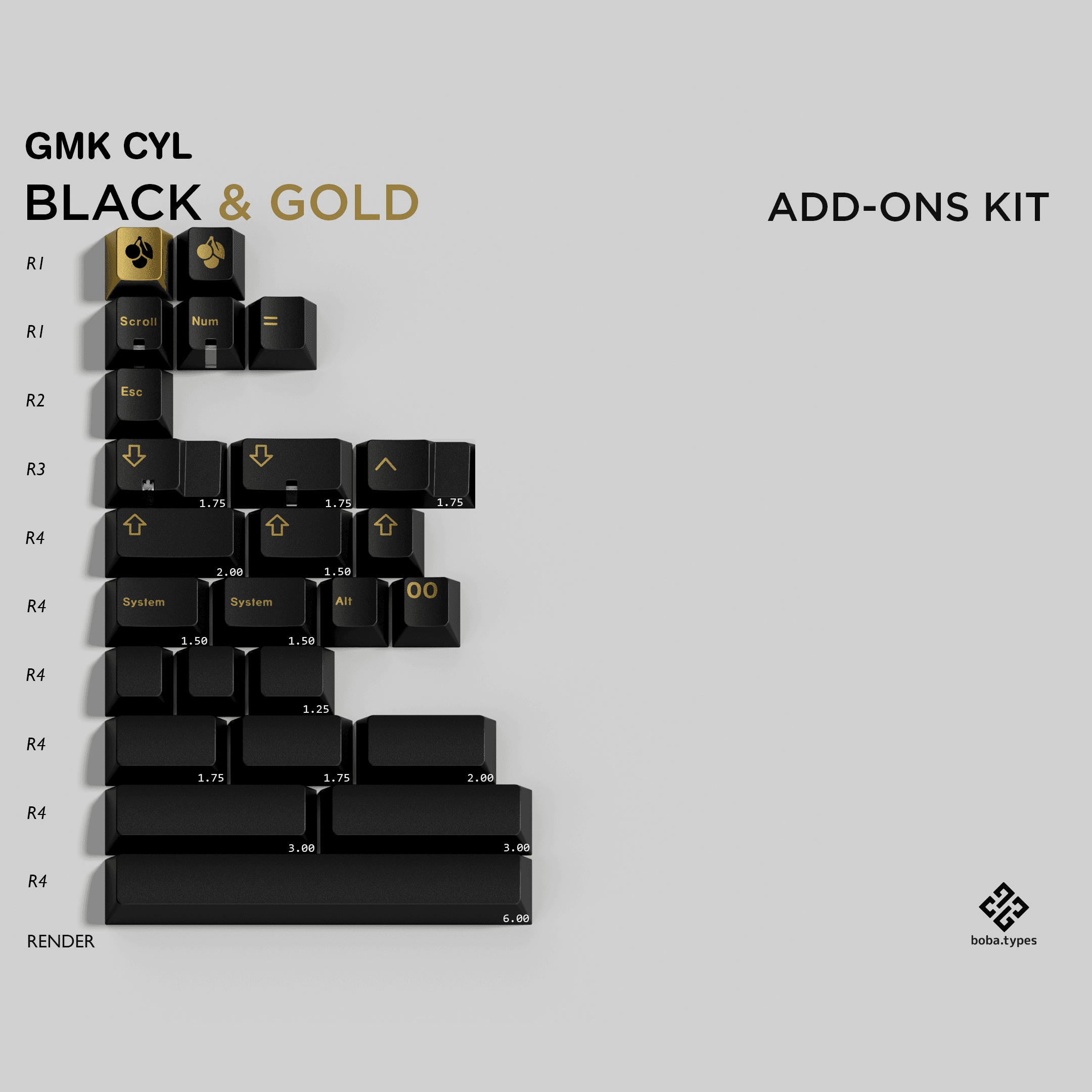GMK CYL Black & Gold | GB live 'til 20th March - New deskmats/renders! image 53