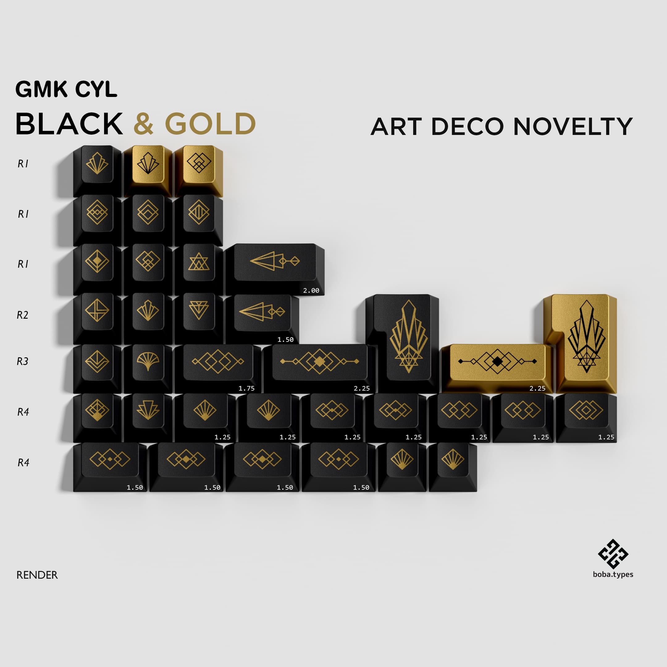 GMK CYL Black & Gold | GB live 'til 20th March - New deskmats/renders! image 46