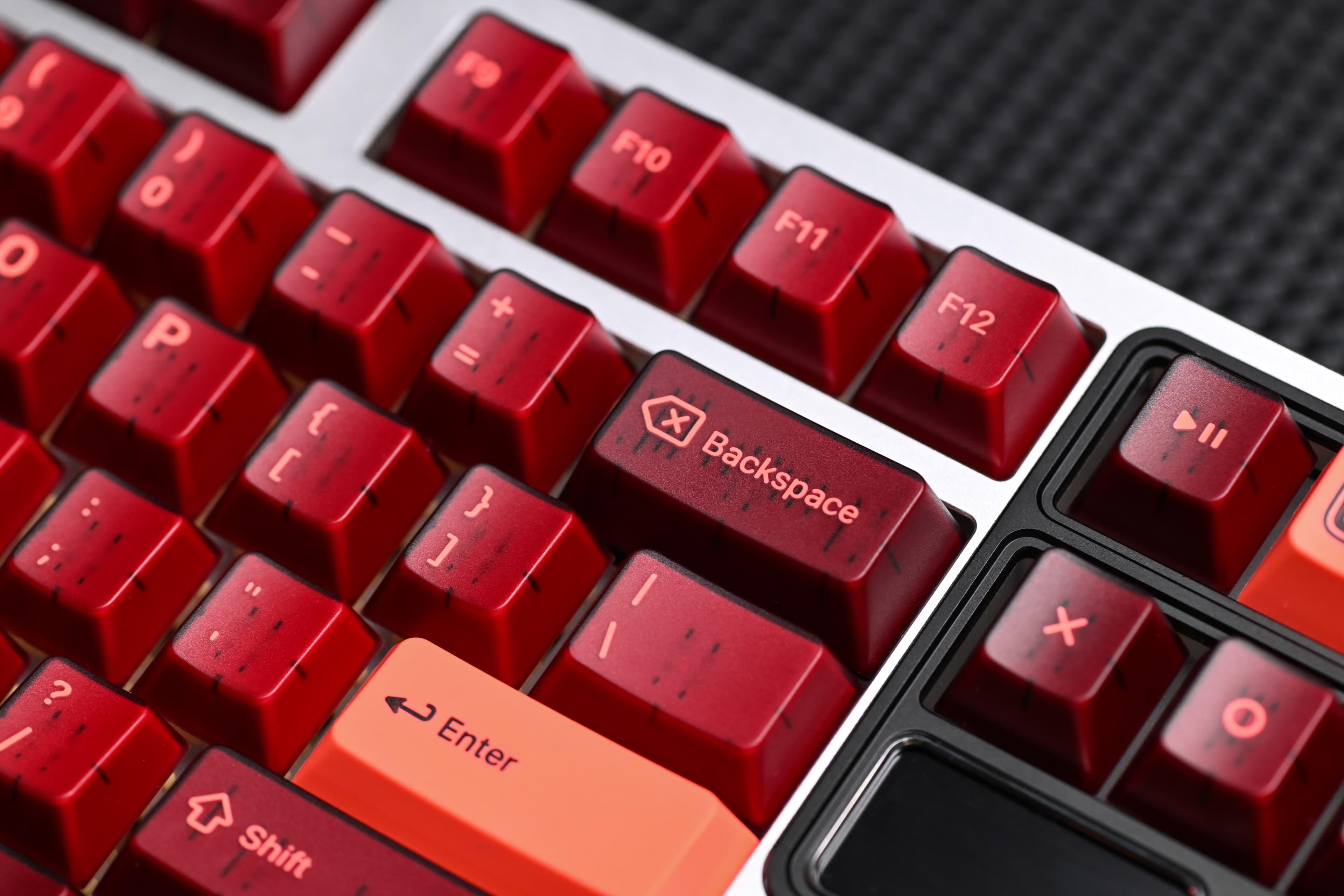 KAP Generation — a set of bright pink and translucent maroon keycaps image 8