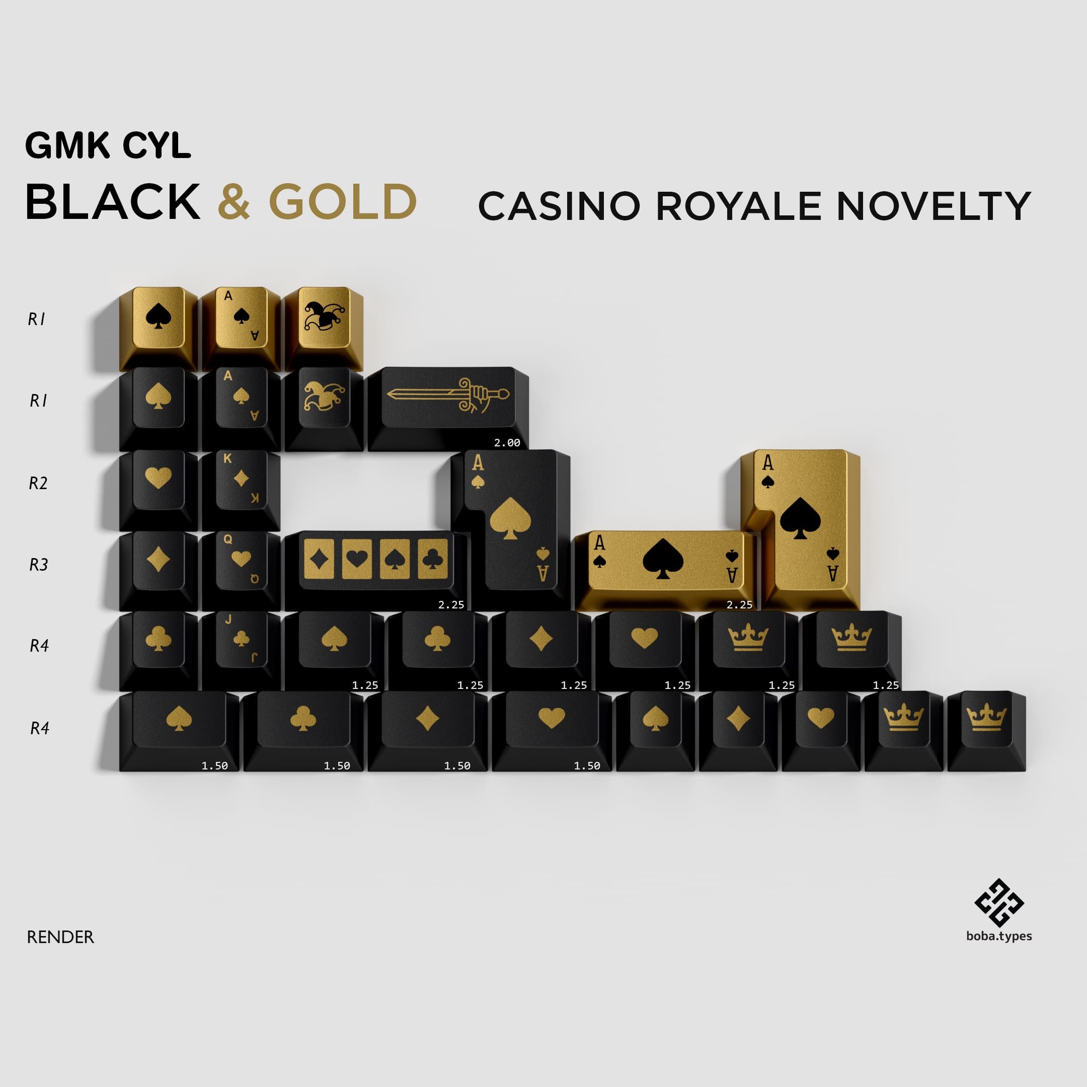 GMK CYL Black & Gold | GB live 'til 20th March - New deskmats/renders! image 48