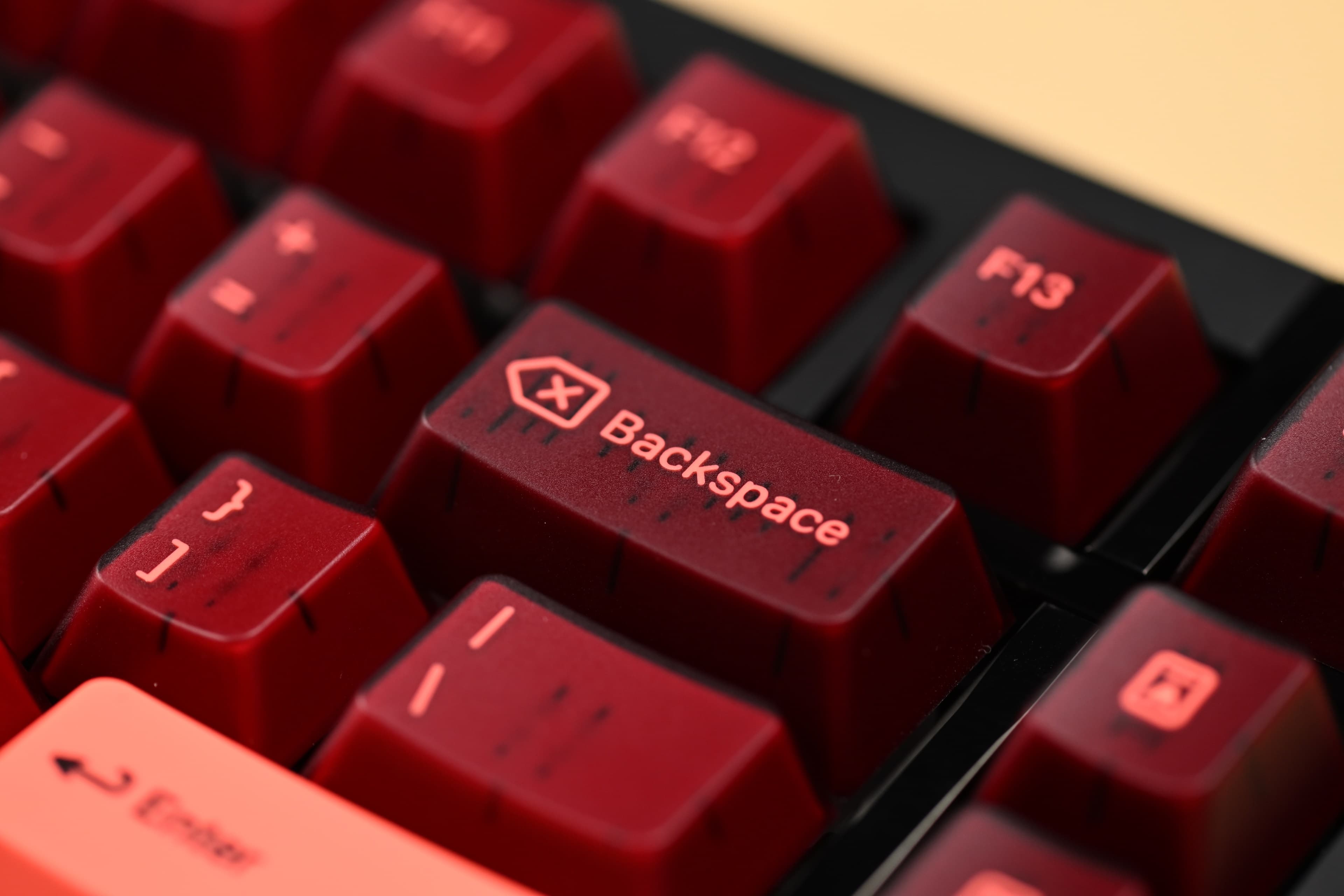 KAP Generation — a set of bright pink and translucent maroon keycaps image 15